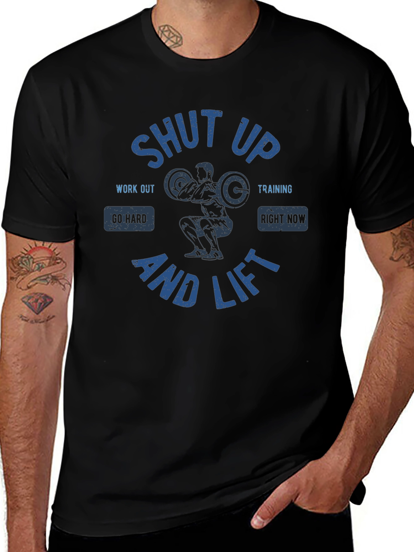 Shut Up And Lift Black Graphic T-Shirt