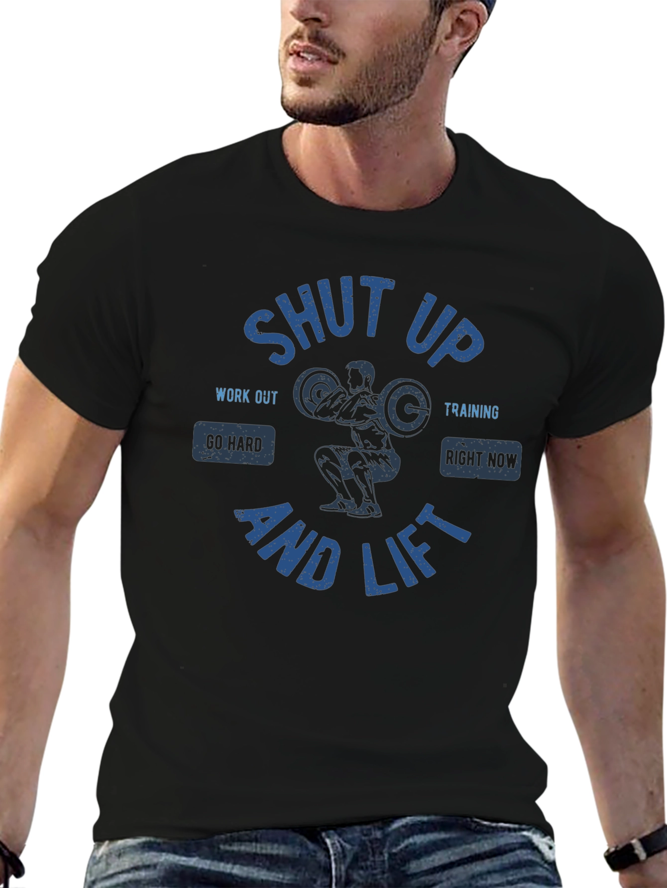 Shut Up And Lift Black Graphic T-Shirt