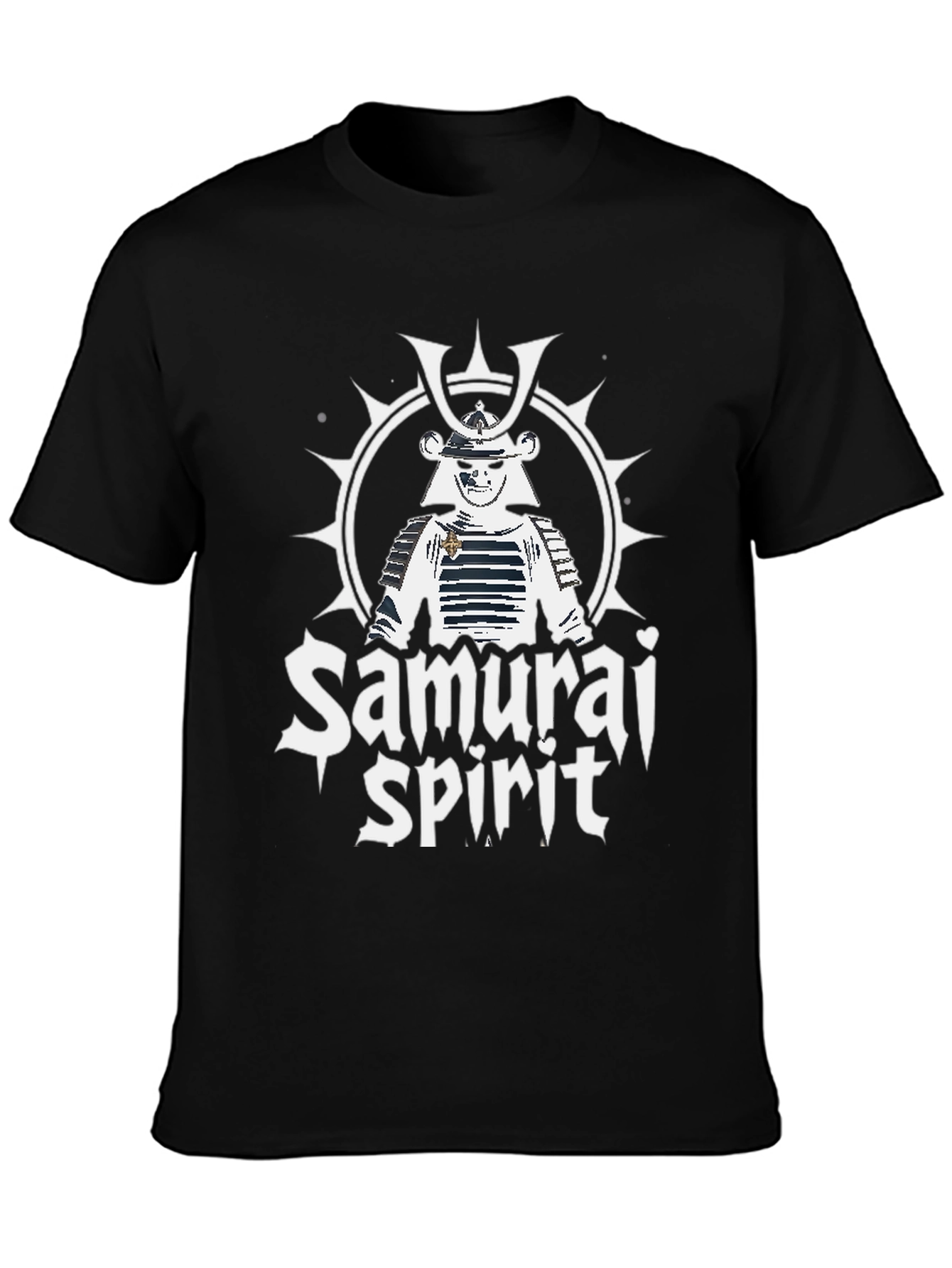 Samurai Spirit Graphic Print T-Shirt - Black