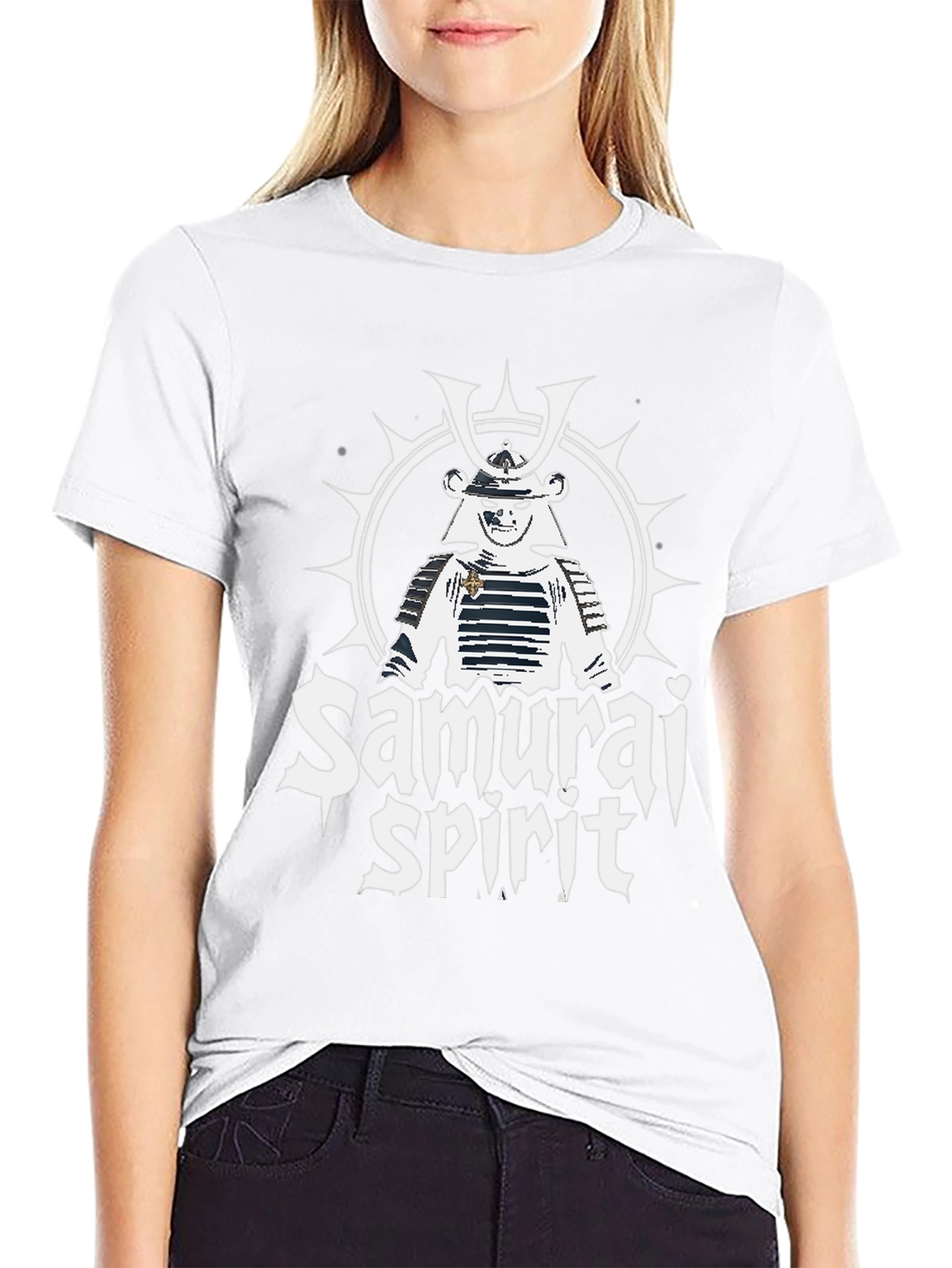 Samurai Spirit Graphic Print T-Shirt - Black