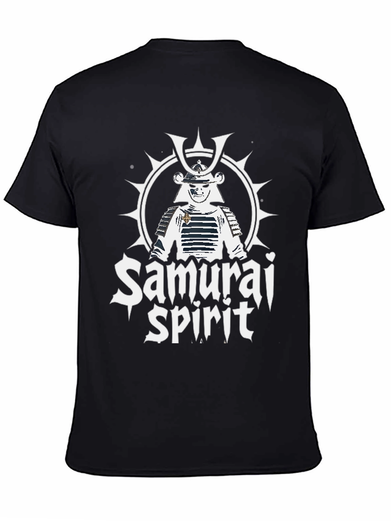 Samurai Spirit Graphic Print T-Shirt - Black