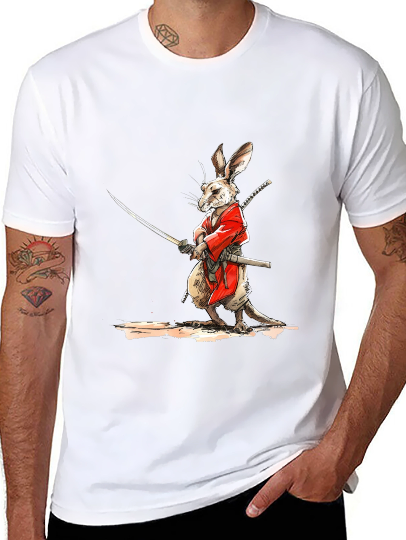 Samurai Rabbit Graphic T-Shirt