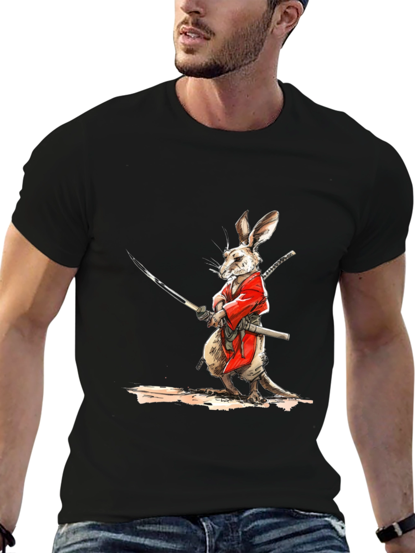 Samurai Rabbit Graphic T-Shirt