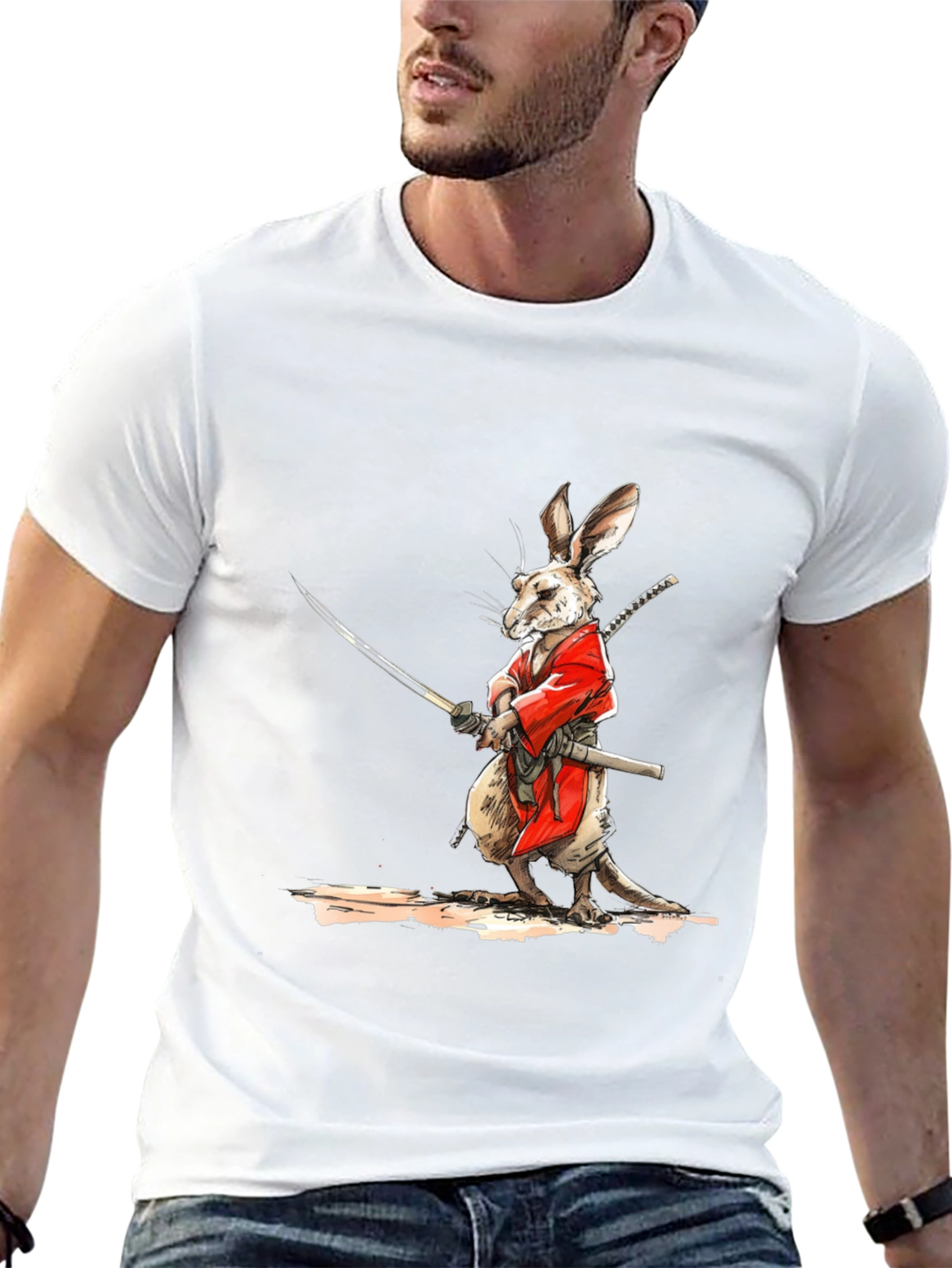 Samurai Rabbit Graphic T-Shirt