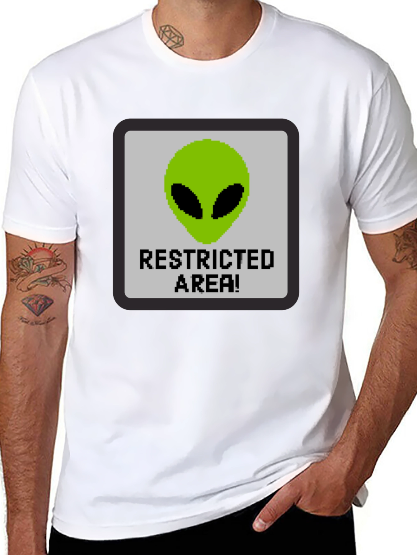Restricted Alien Area Graphic Tee - Black