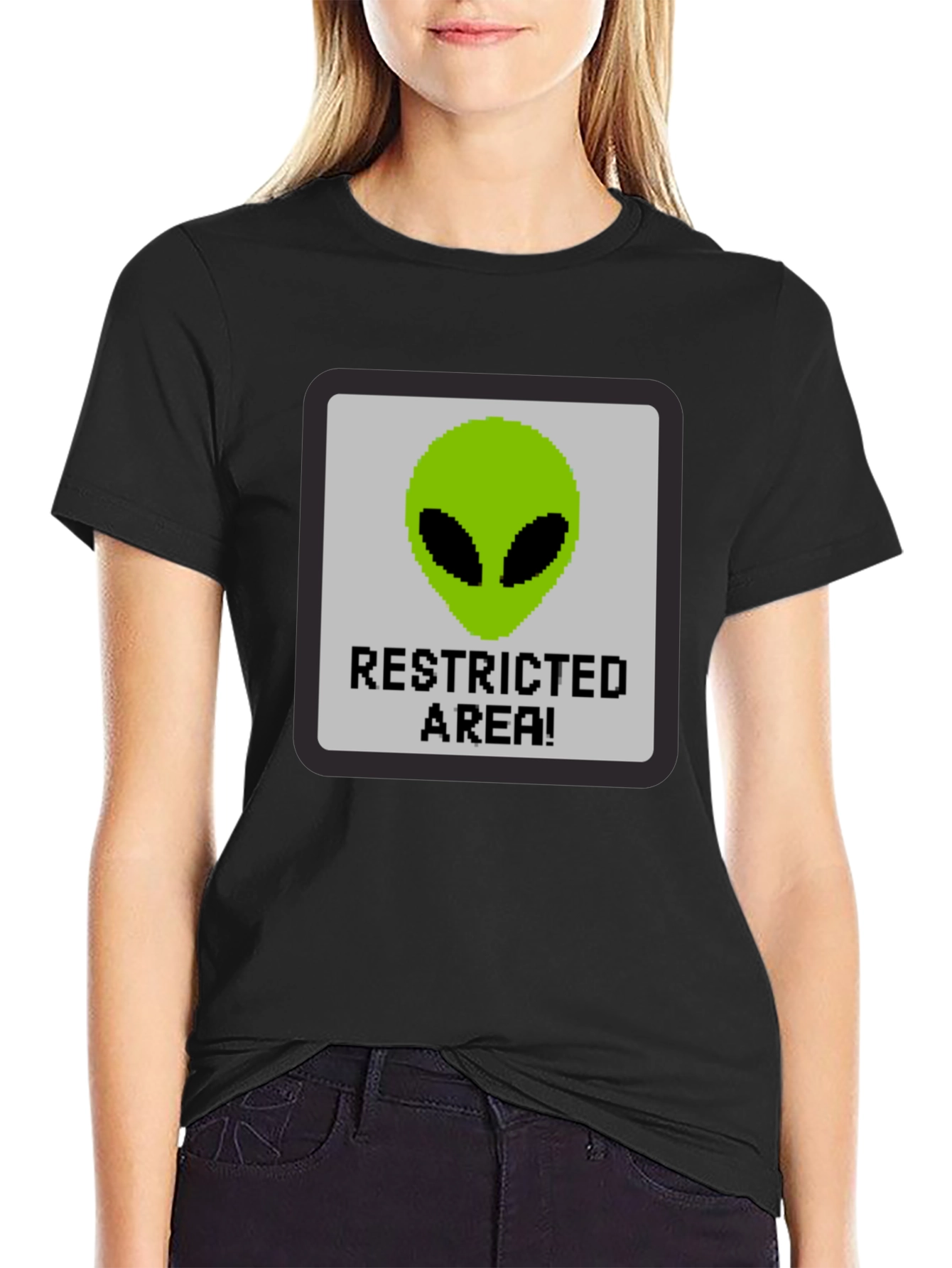 Restricted Alien Area Graphic Tee - Black