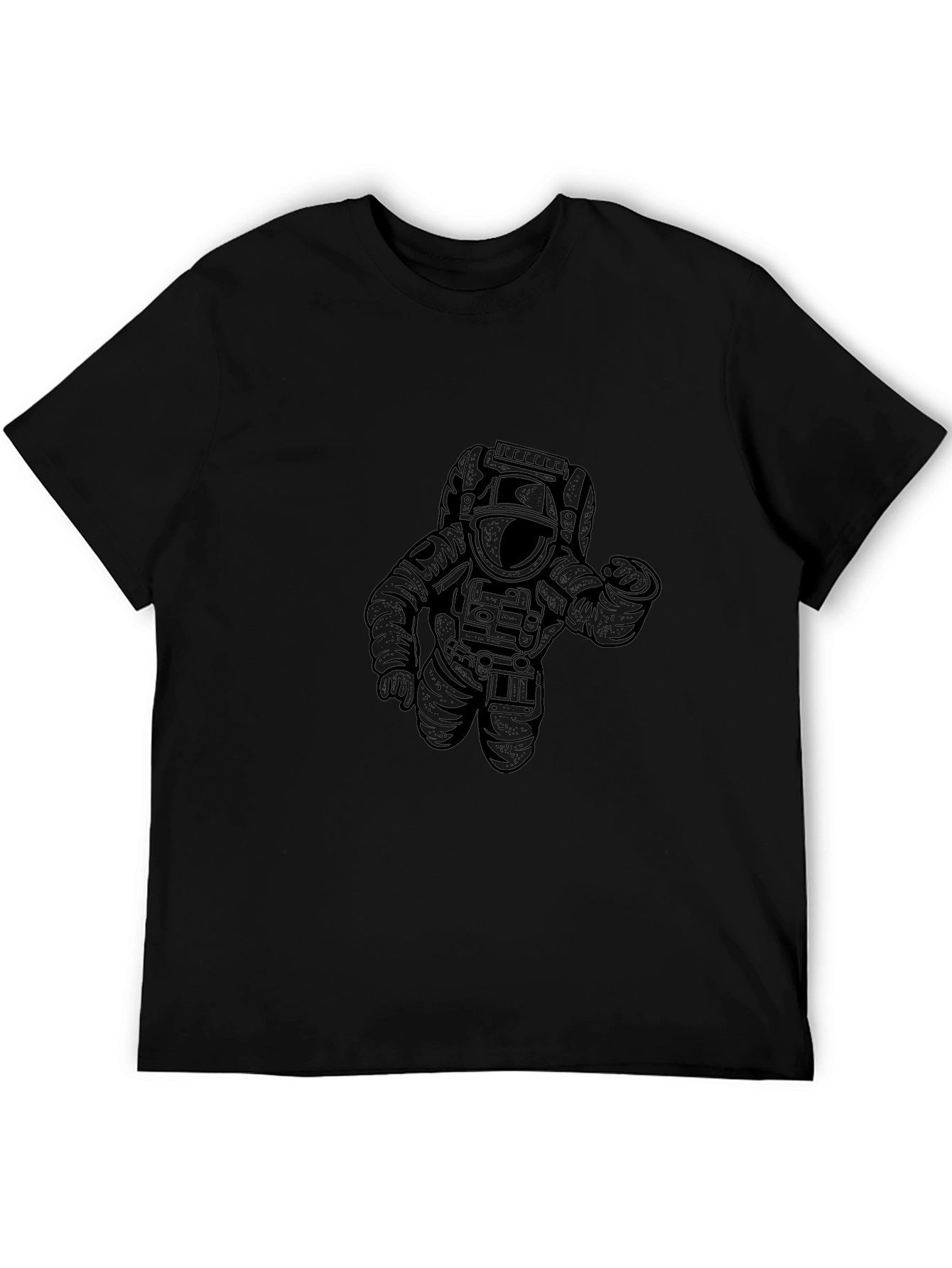 Astronaut Graphic Tee - Black Cotton T-Shirt