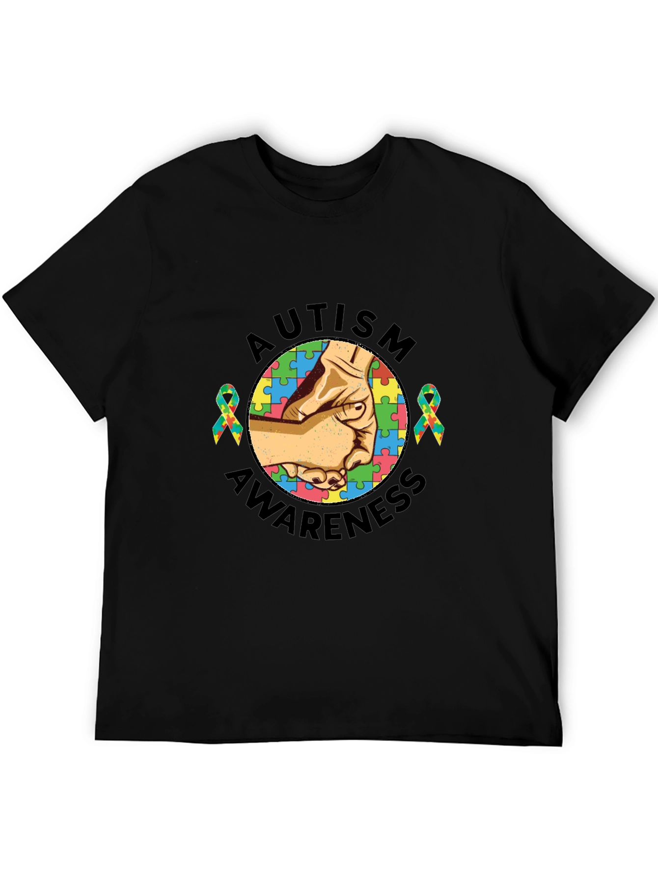 Autism Awareness T-Shirt - Hands Puzzle Piece Design