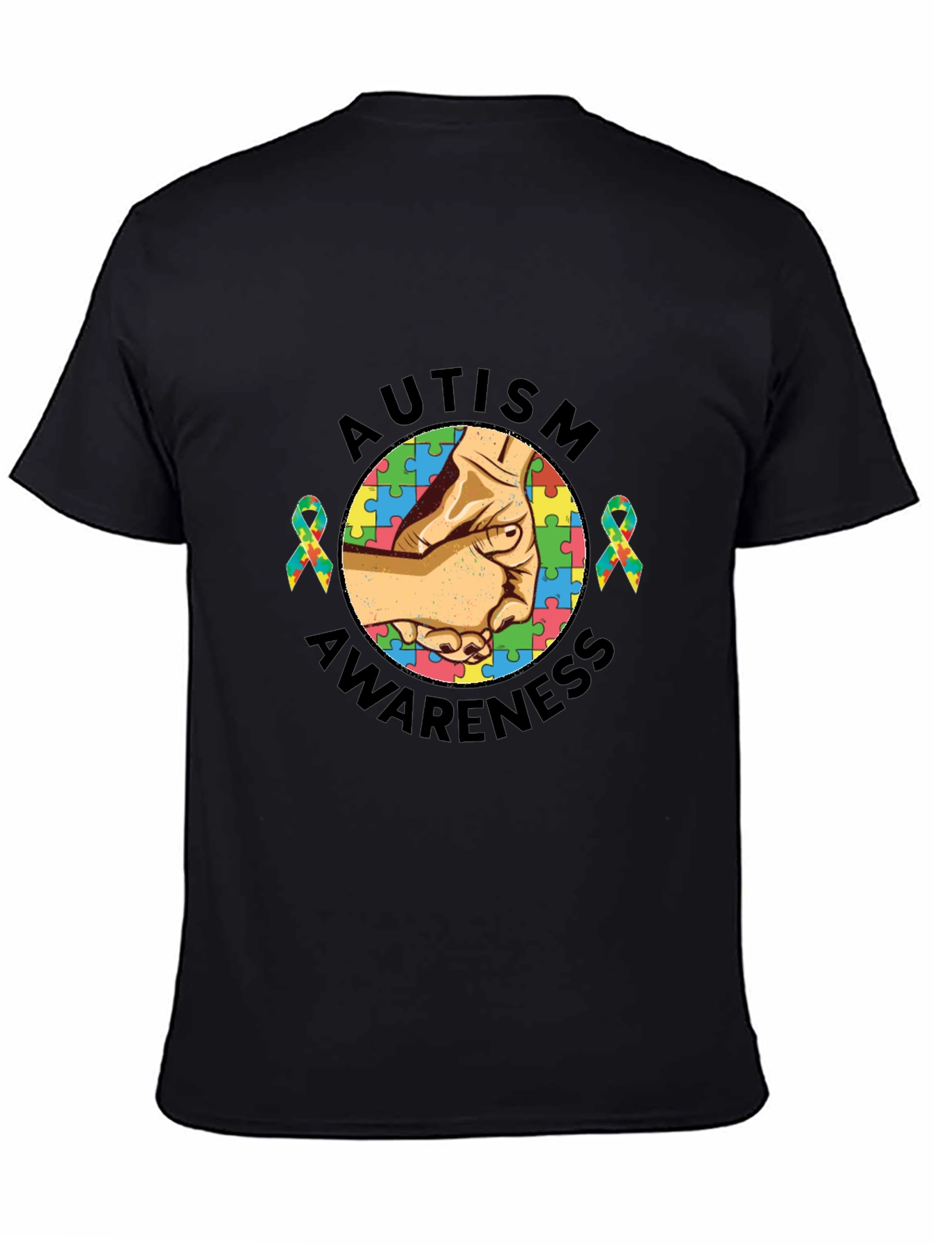 Autism Awareness T-Shirt - Hands Puzzle Piece Design