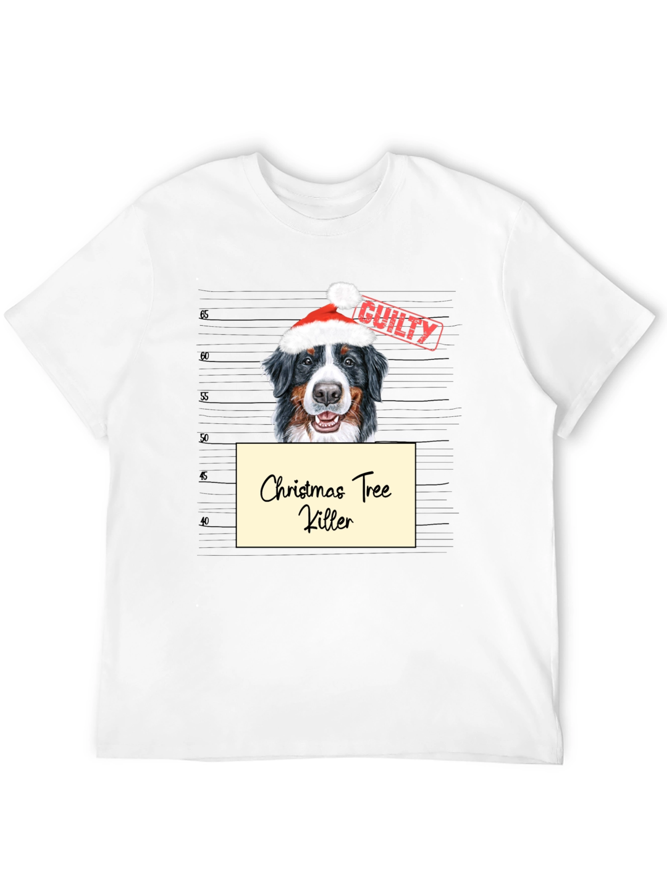 Christmas Tree Killer Dog Mugshot Graphic Tee