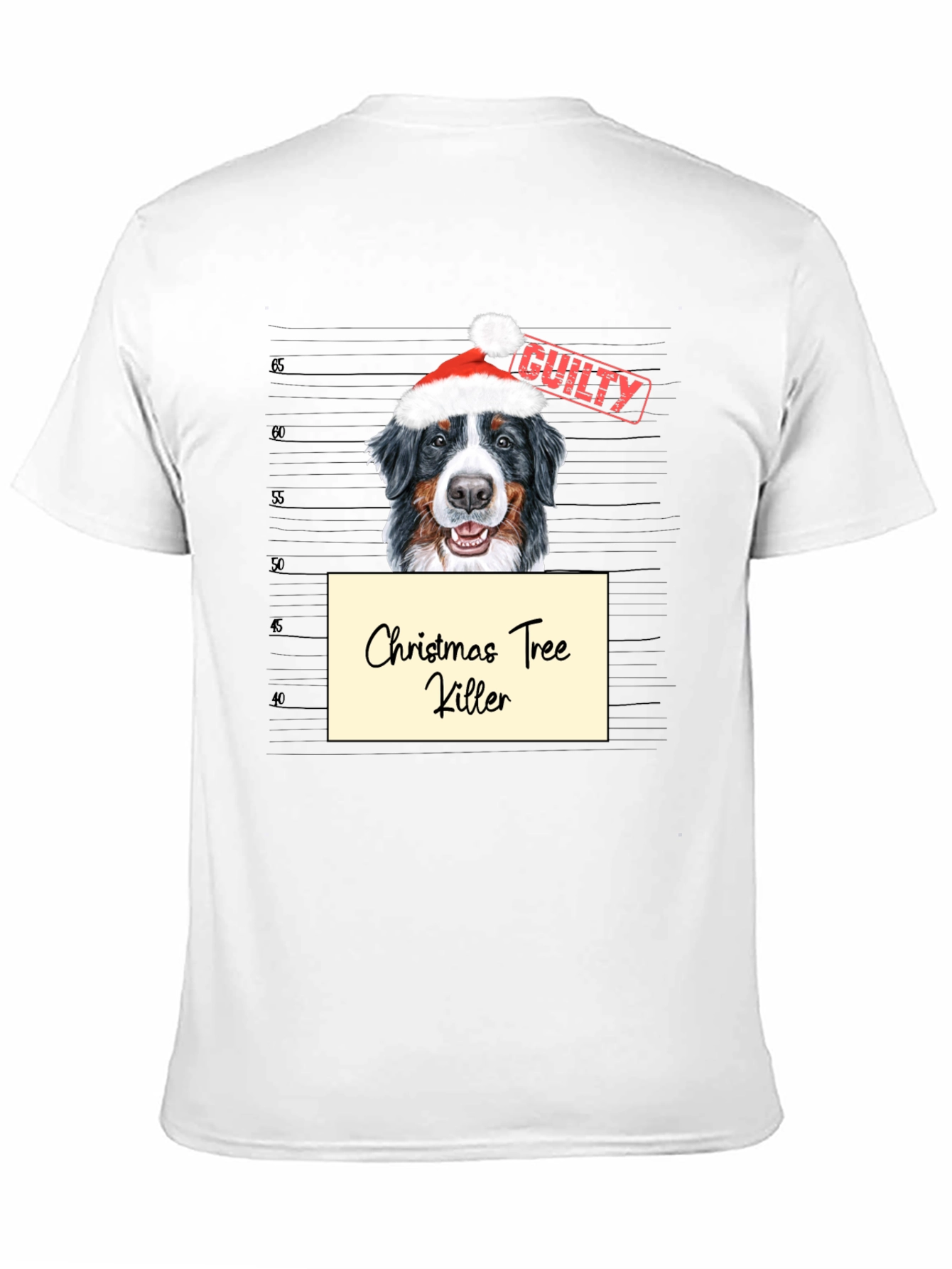 Christmas Tree Killer Dog Mugshot Graphic Tee