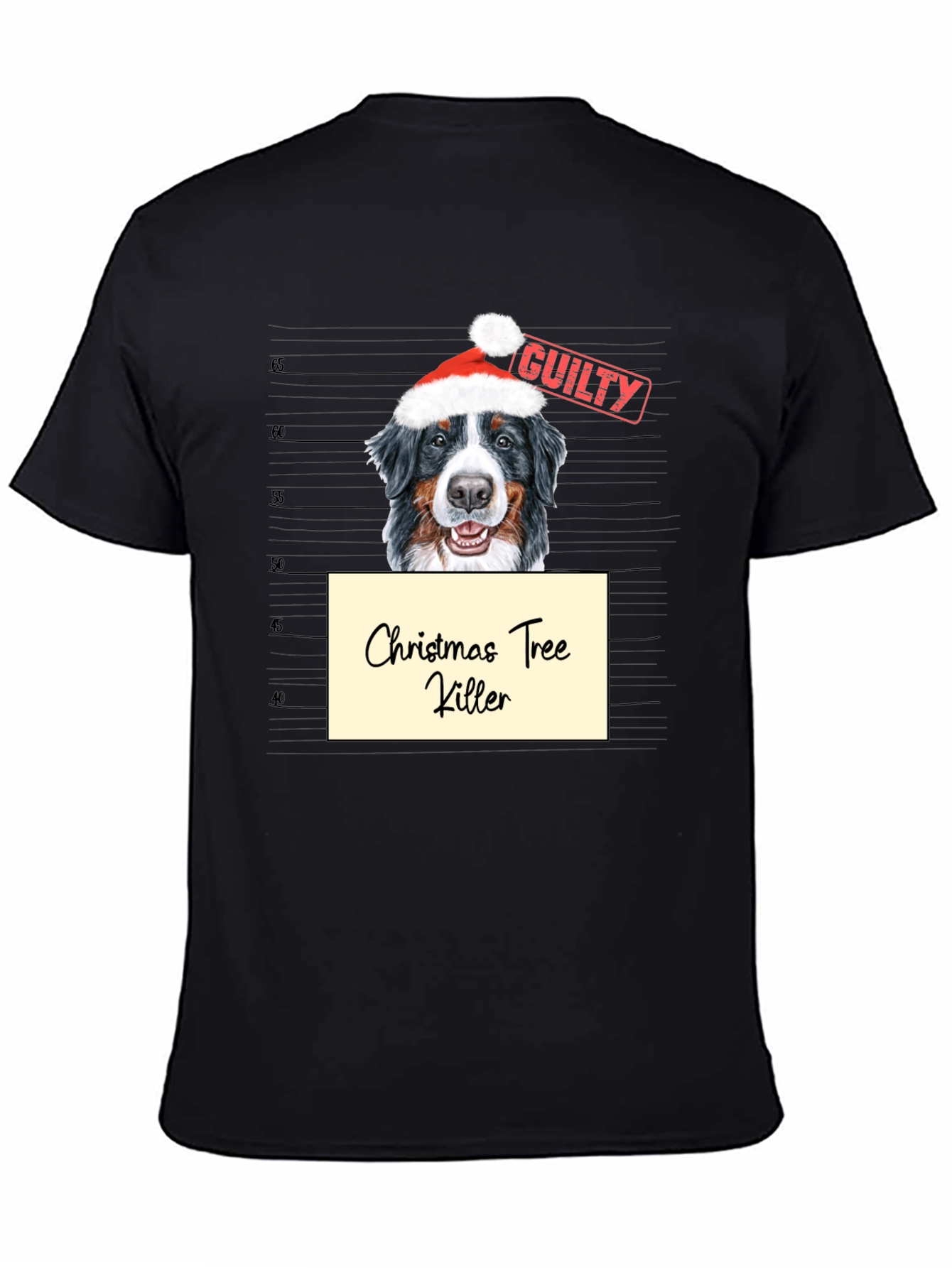 Christmas Tree Killer Dog Mugshot Graphic Tee