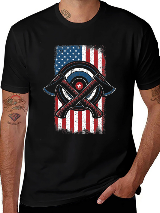 Axe Throwing American Flag Graphic Tee