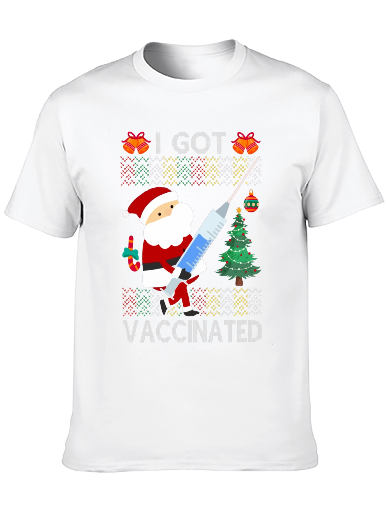 I Got Vaccinated Santa Ugly Christmas Sweater T-Shirt