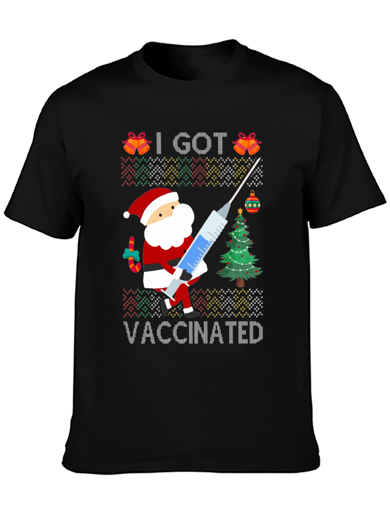 I Got Vaccinated Santa Ugly Christmas Sweater T-Shirt