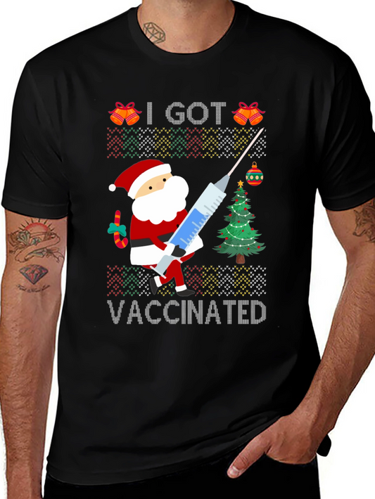I Got Vaccinated Santa Ugly Christmas Sweater T-Shirt