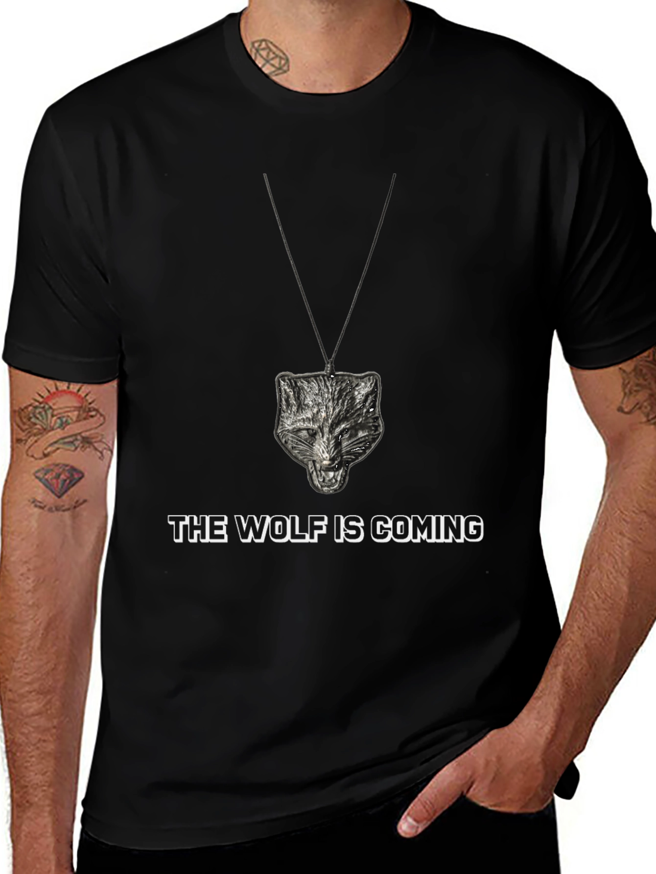 Wolf Pendant T-Shirt - The Wolf is Coming