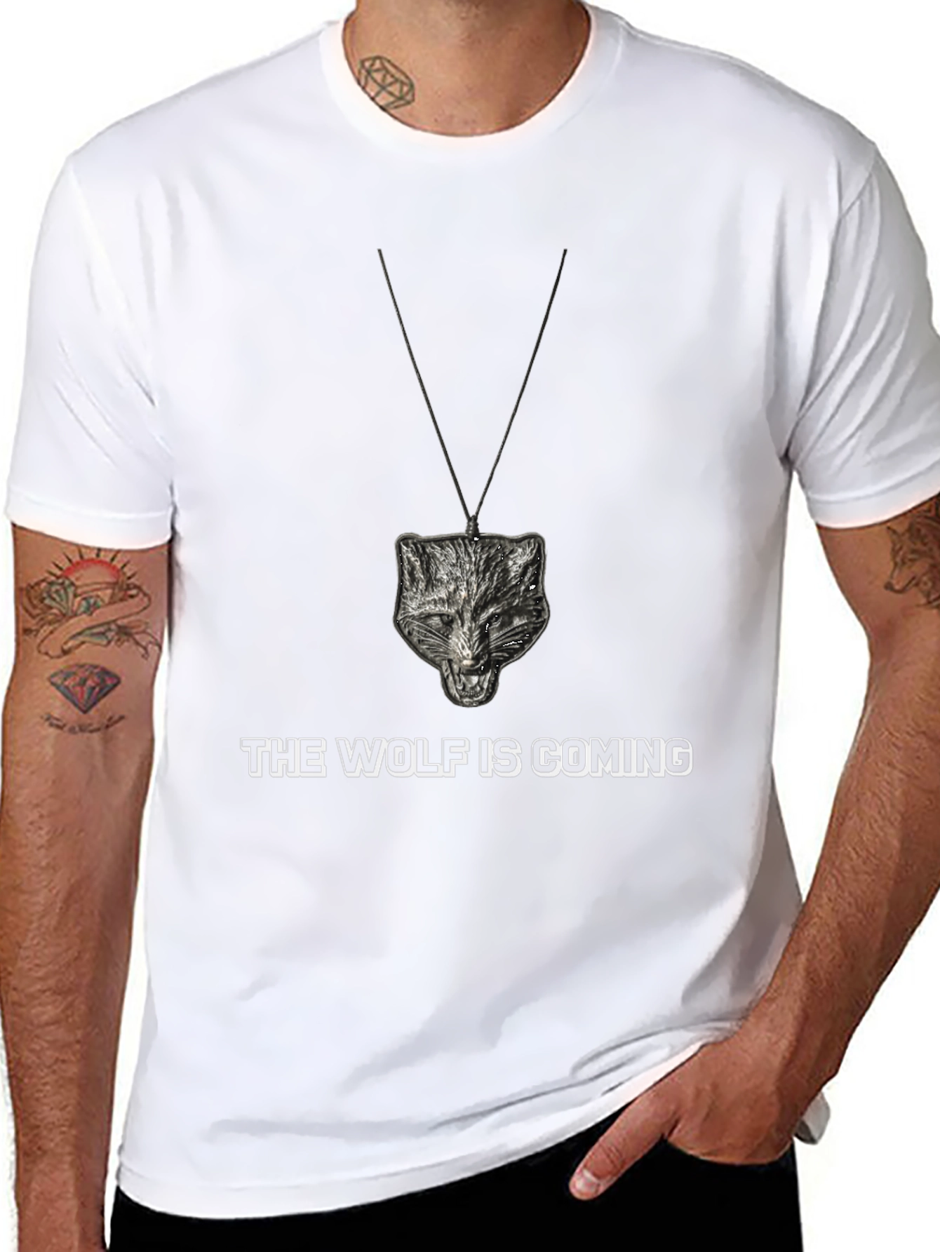 Wolf Pendant T-Shirt - The Wolf is Coming