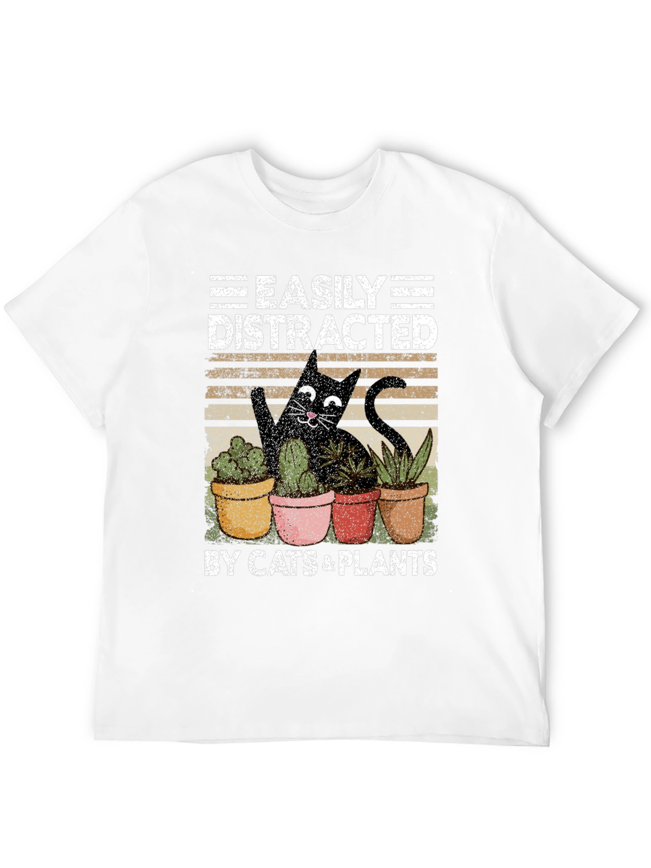Easily Distracted By Cats & Plants T-Shirt