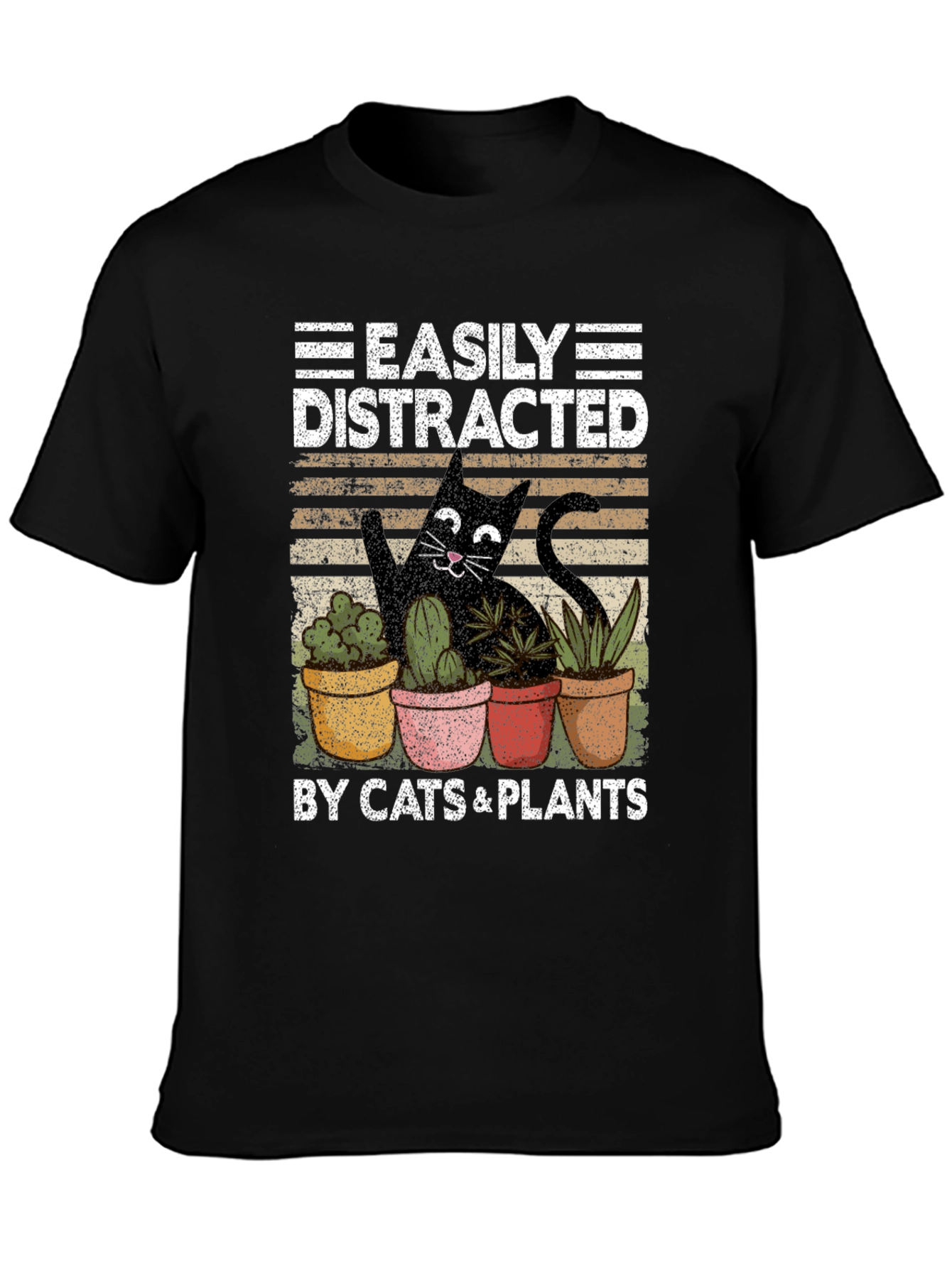 Easily Distracted By Cats & Plants T-Shirt