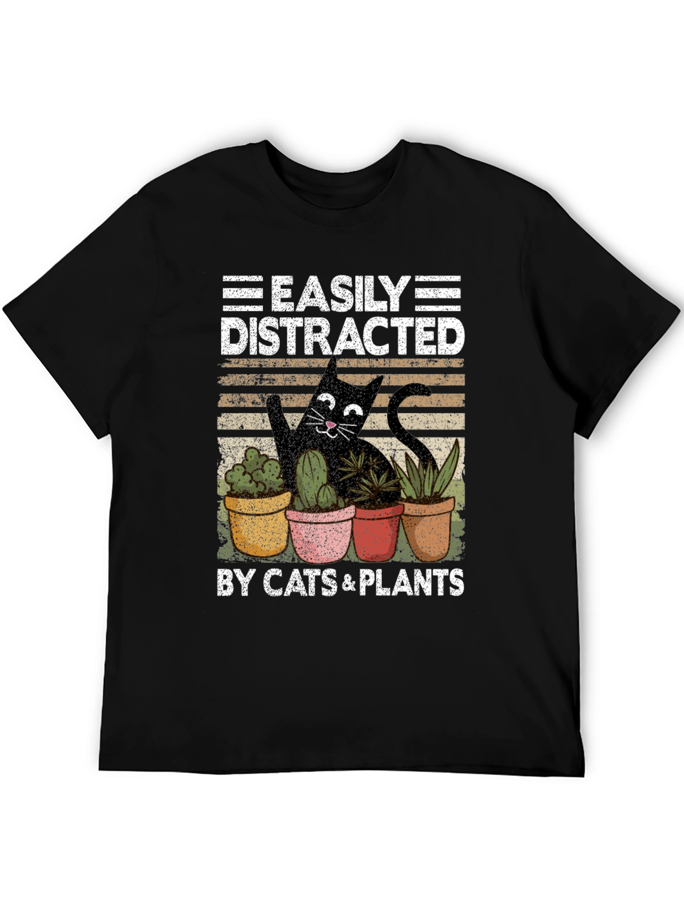 Easily Distracted By Cats & Plants T-Shirt