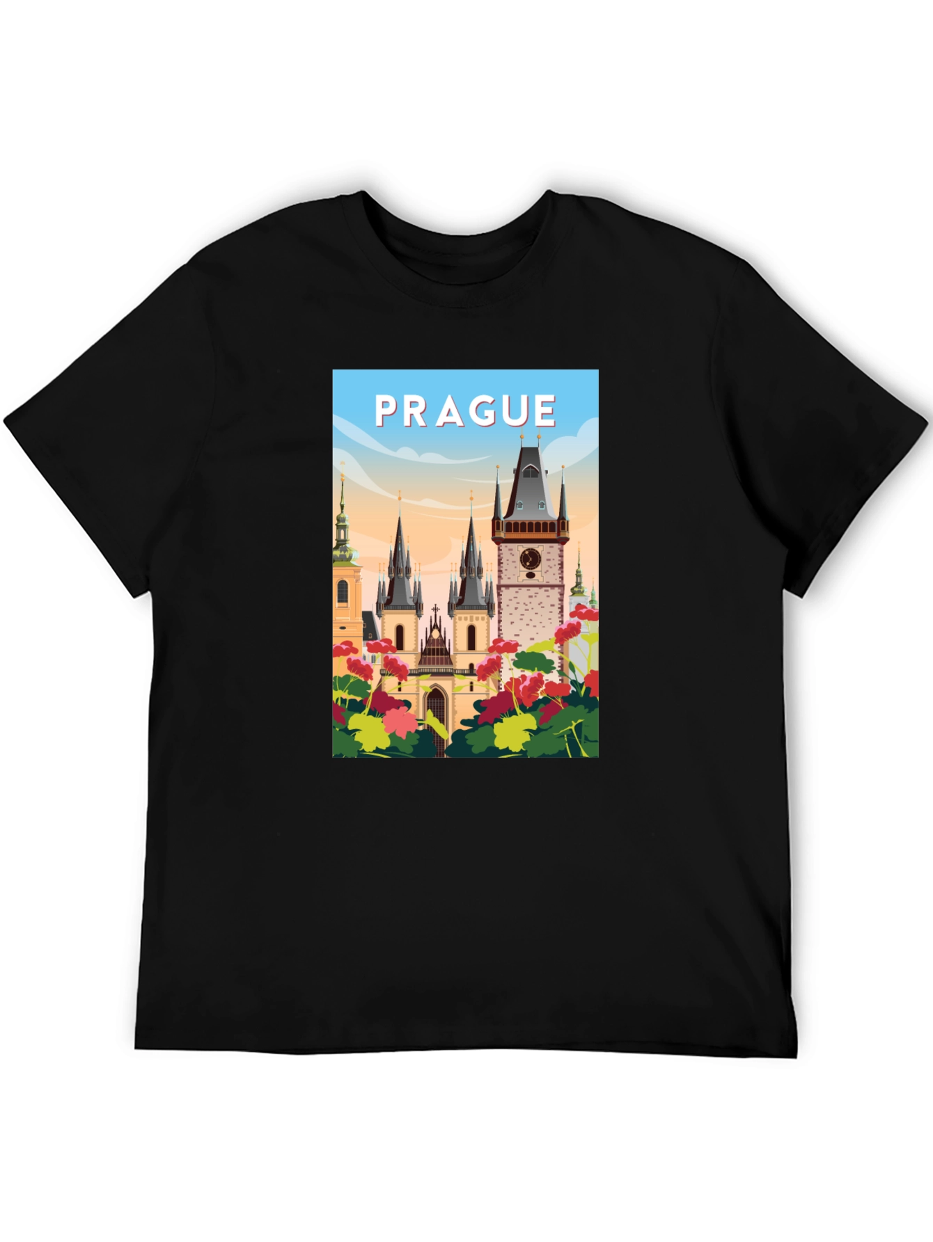 Prague Graphic T-Shirt - Cityscape Design