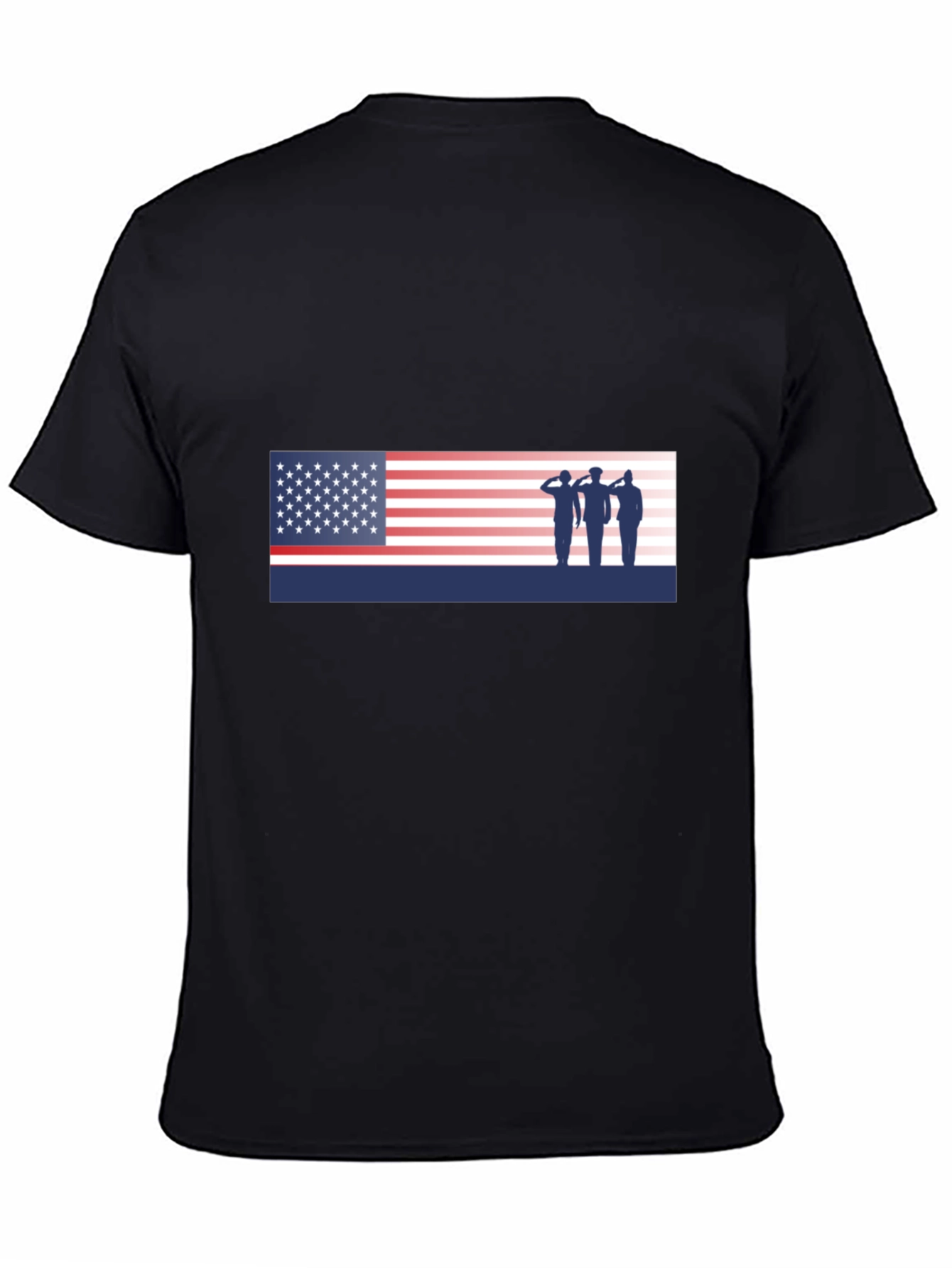 American Flag Saluting Soldiers Graphic T-Shirt