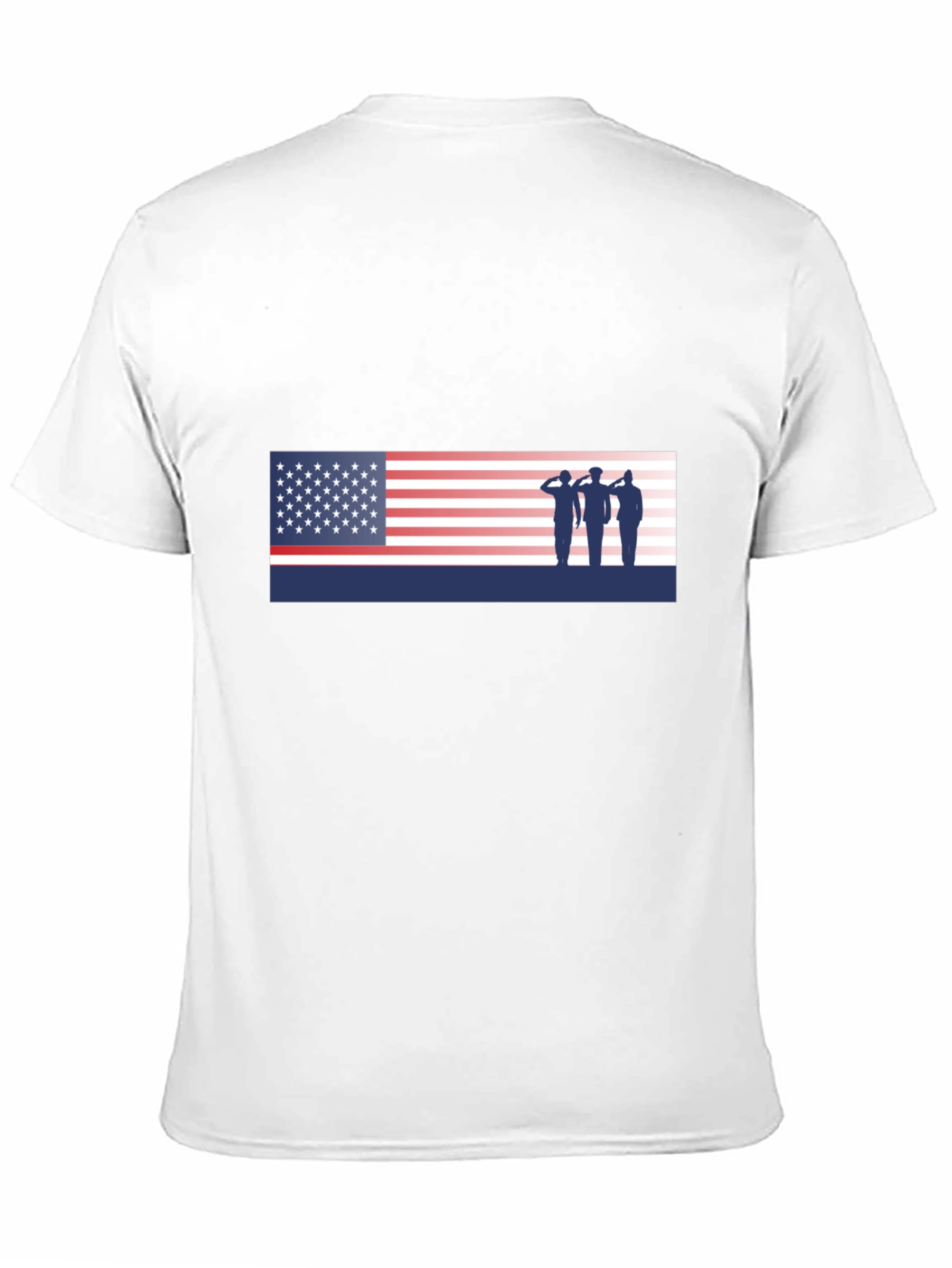 American Flag Saluting Soldiers Graphic T-Shirt