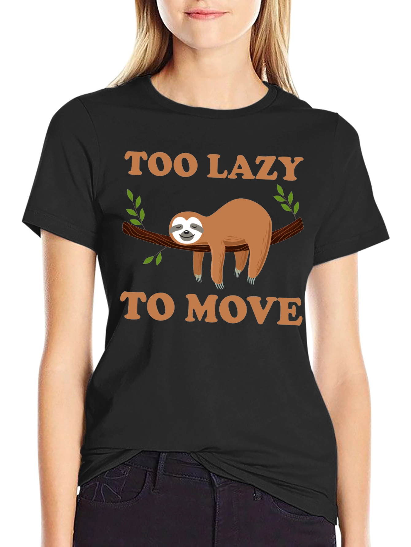 Too Lazy to Move Sloth Graphic Tee