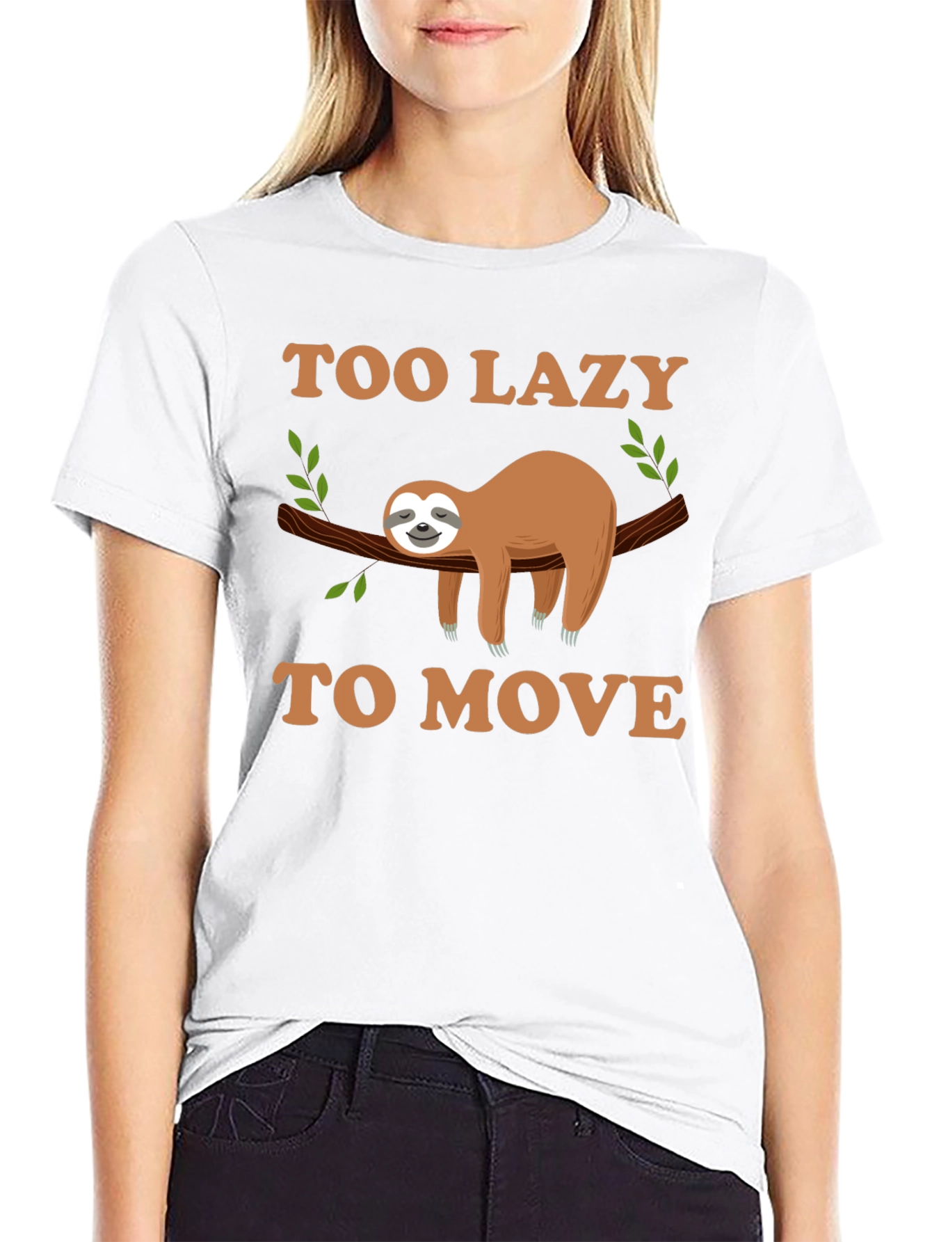 Too Lazy to Move Sloth Graphic Tee