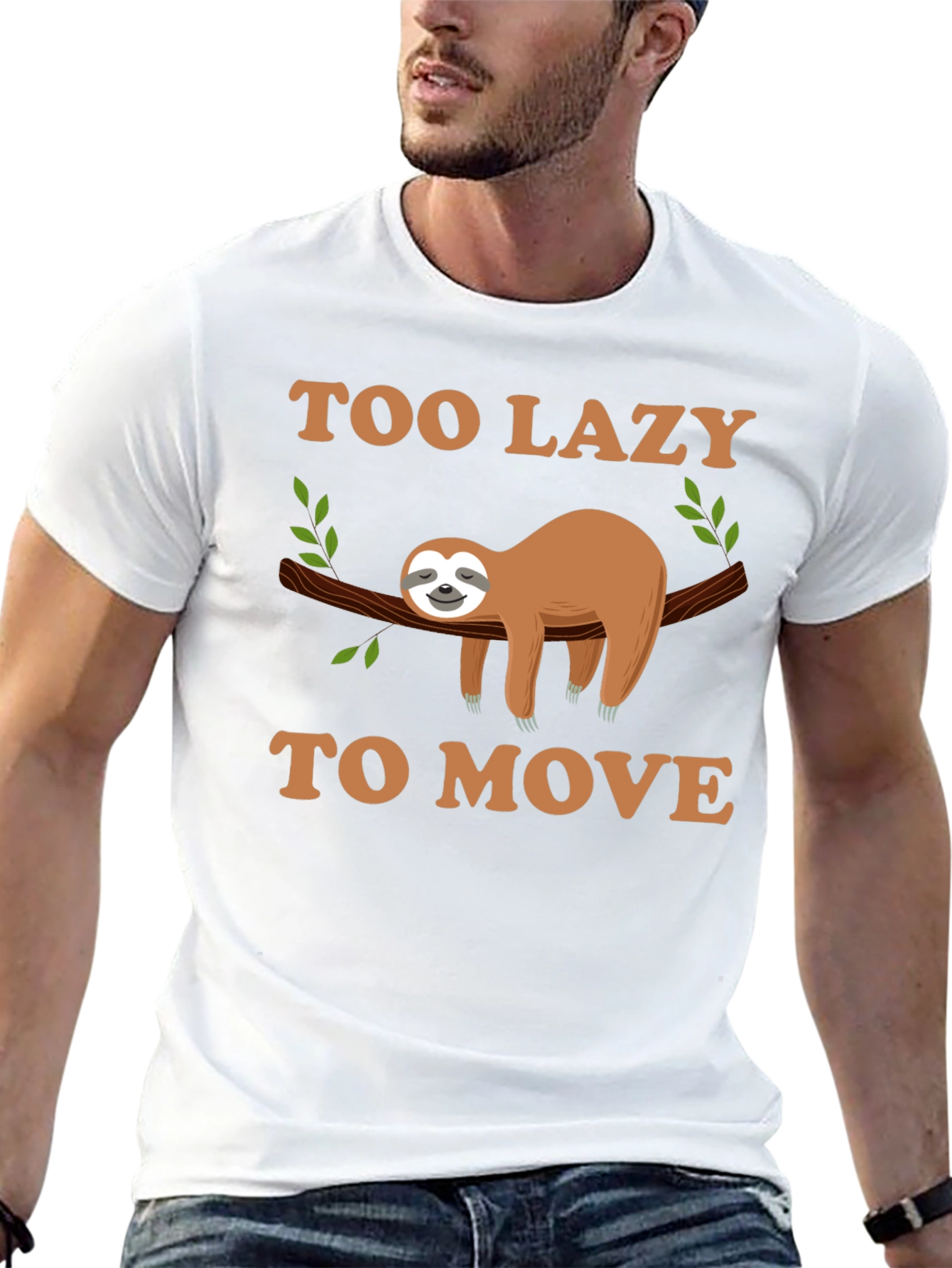 Too Lazy to Move Sloth Graphic Tee