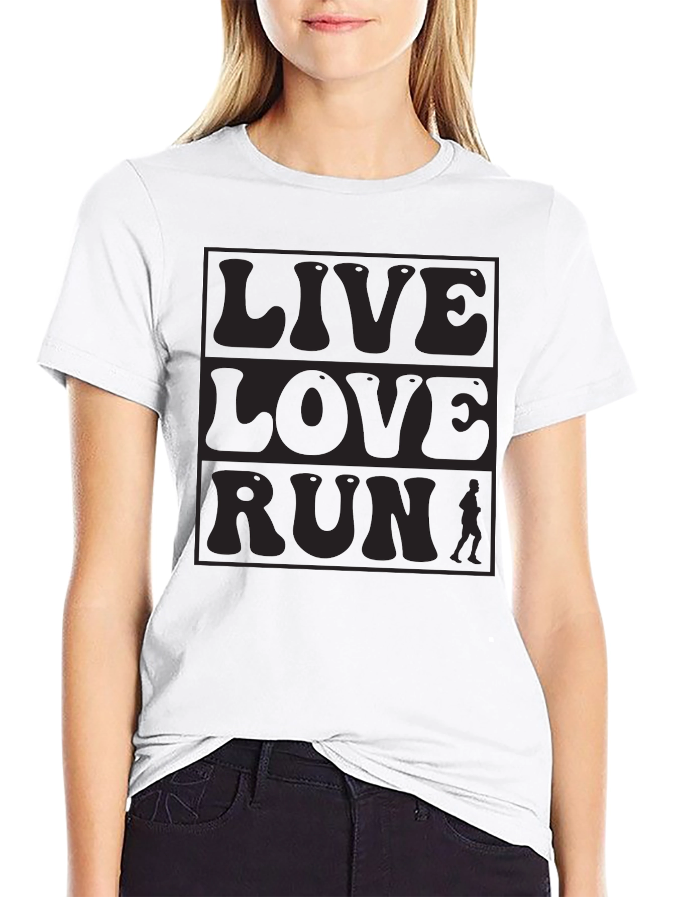 Live Love Run Graphic Tee - Black