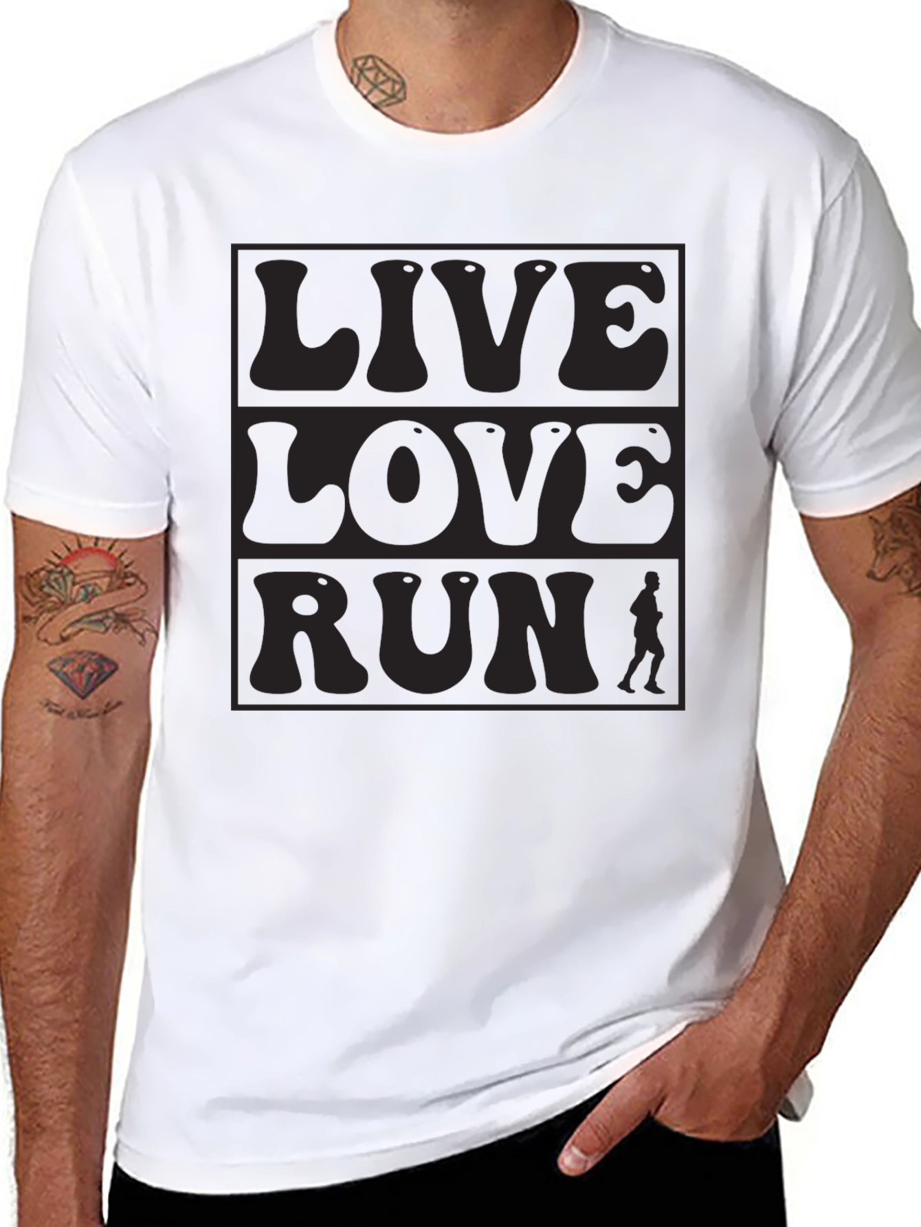Live Love Run Graphic Tee - Black