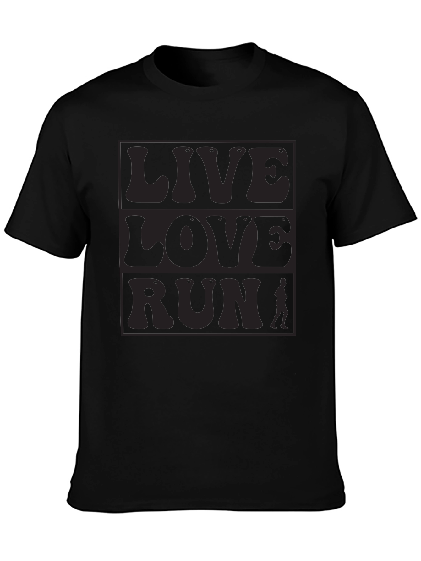 Live Love Run Graphic Tee - Black