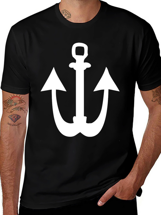 Anchor Graphic Tee - Stylish Black Cotton Shirt