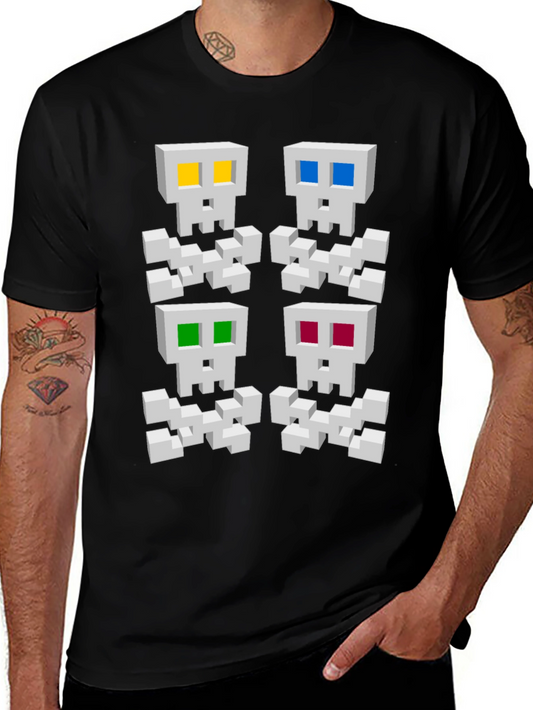 Pixelated Skull T-Shirt - Unique Gamer Style