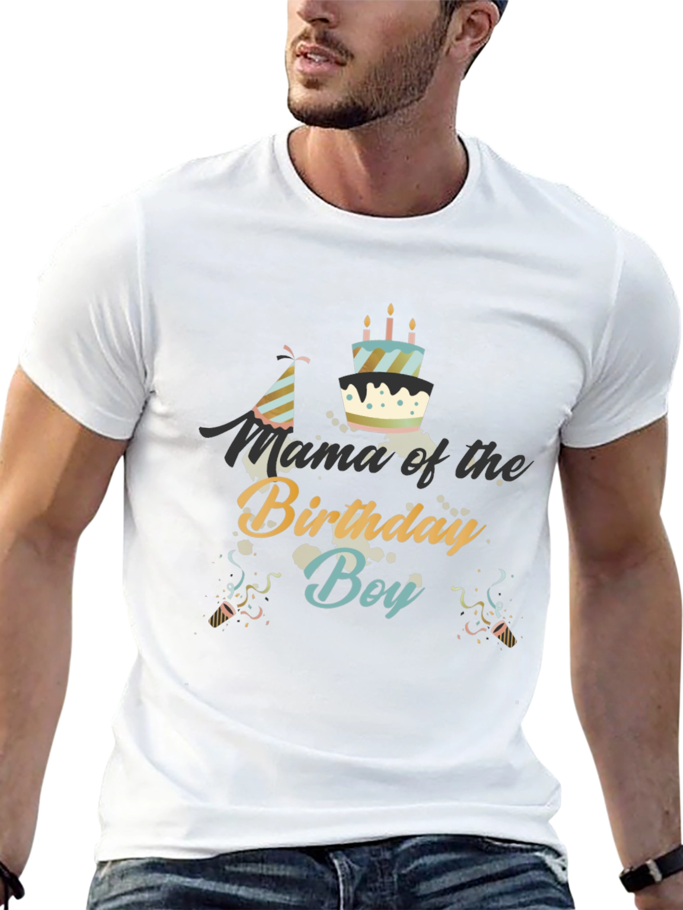 Mama of the Birthday Boy Black T-Shirt