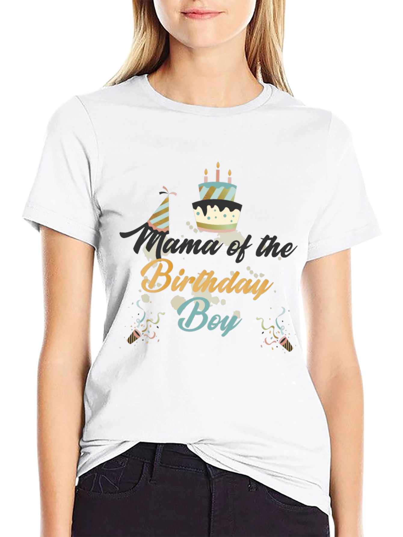 Mama of the Birthday Boy Black T-Shirt