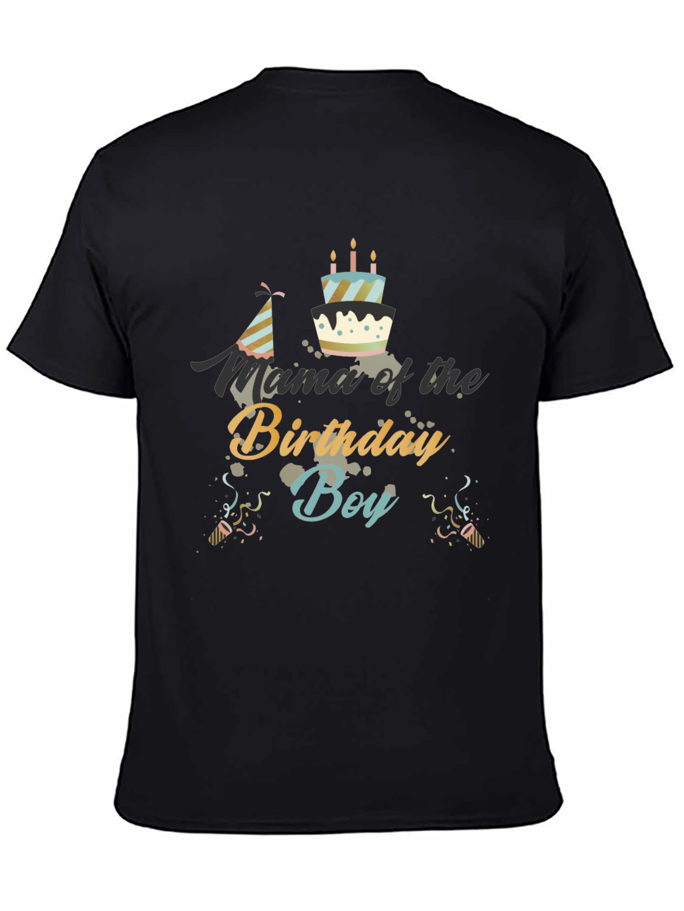 Mama of the Birthday Boy Black T-Shirt