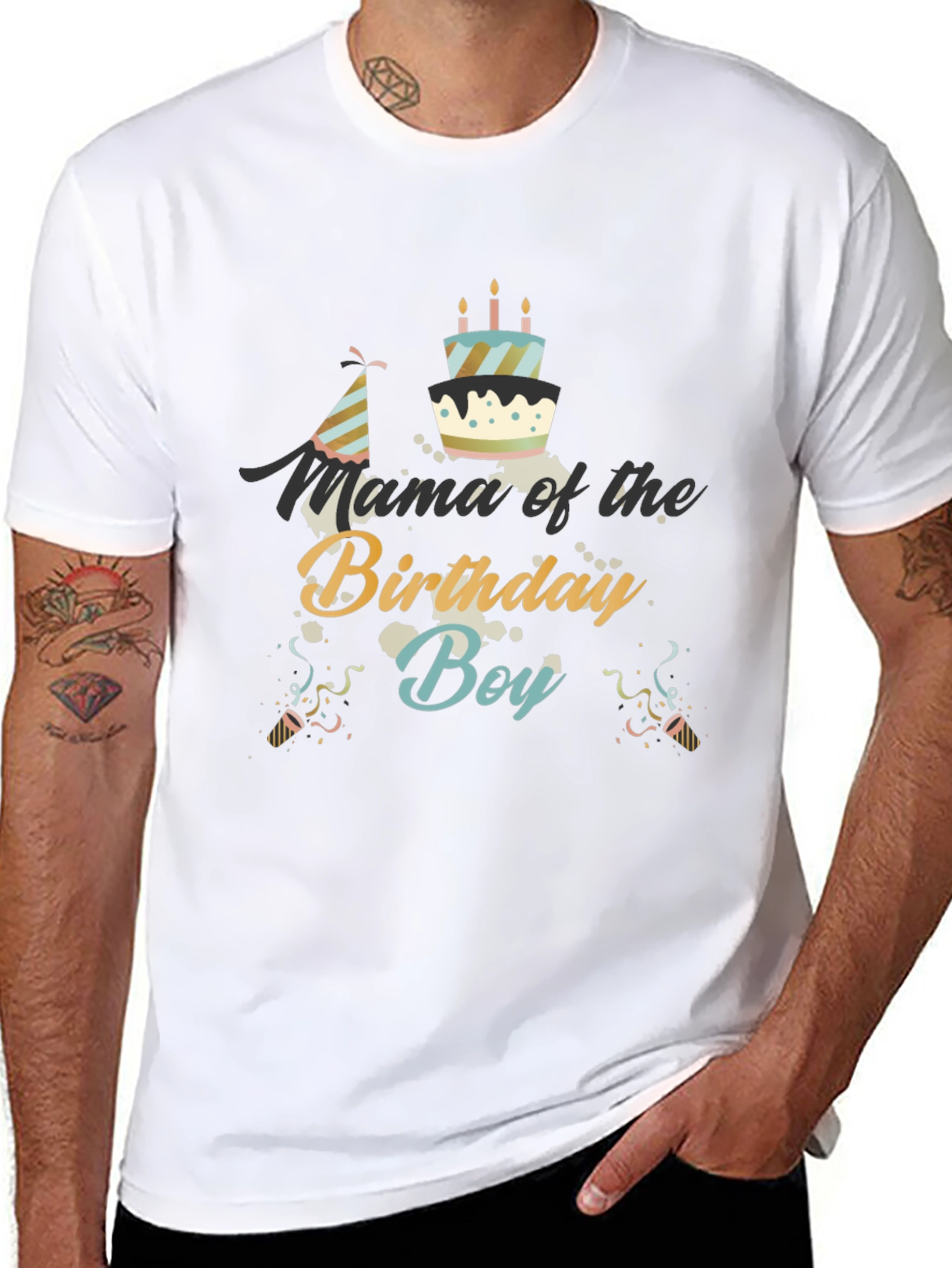 Mama of the Birthday Boy Black T-Shirt