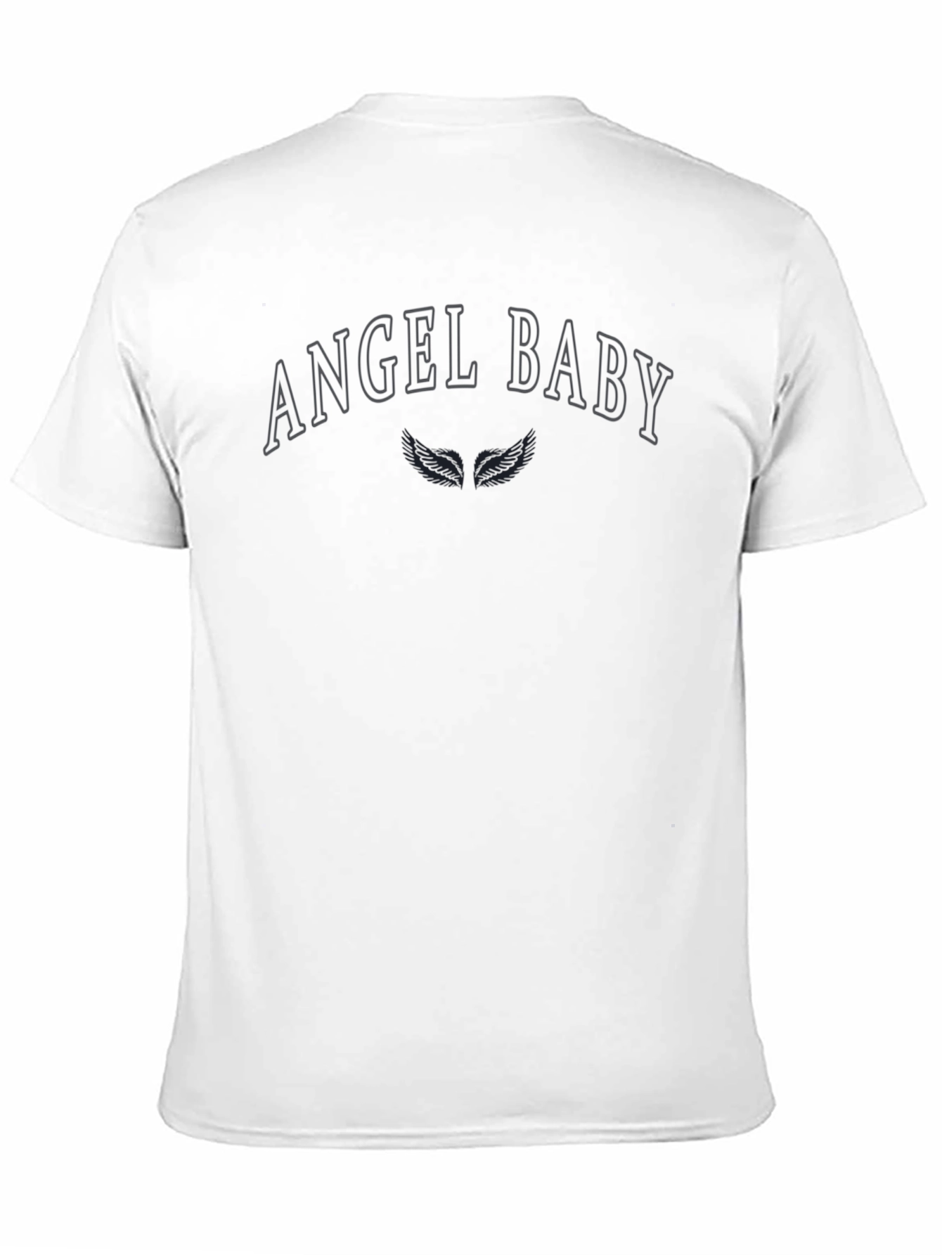 Angel Baby Graphic T-Shirt - Black Crew Neck Tee