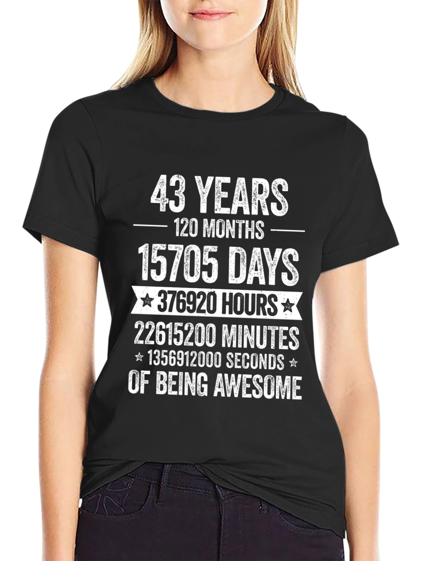 43 Years Awesome T-Shirt - Birthday Gift