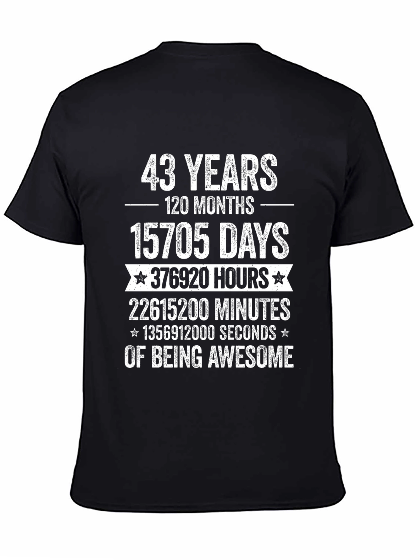 43 Years Awesome T-Shirt - Birthday Gift
