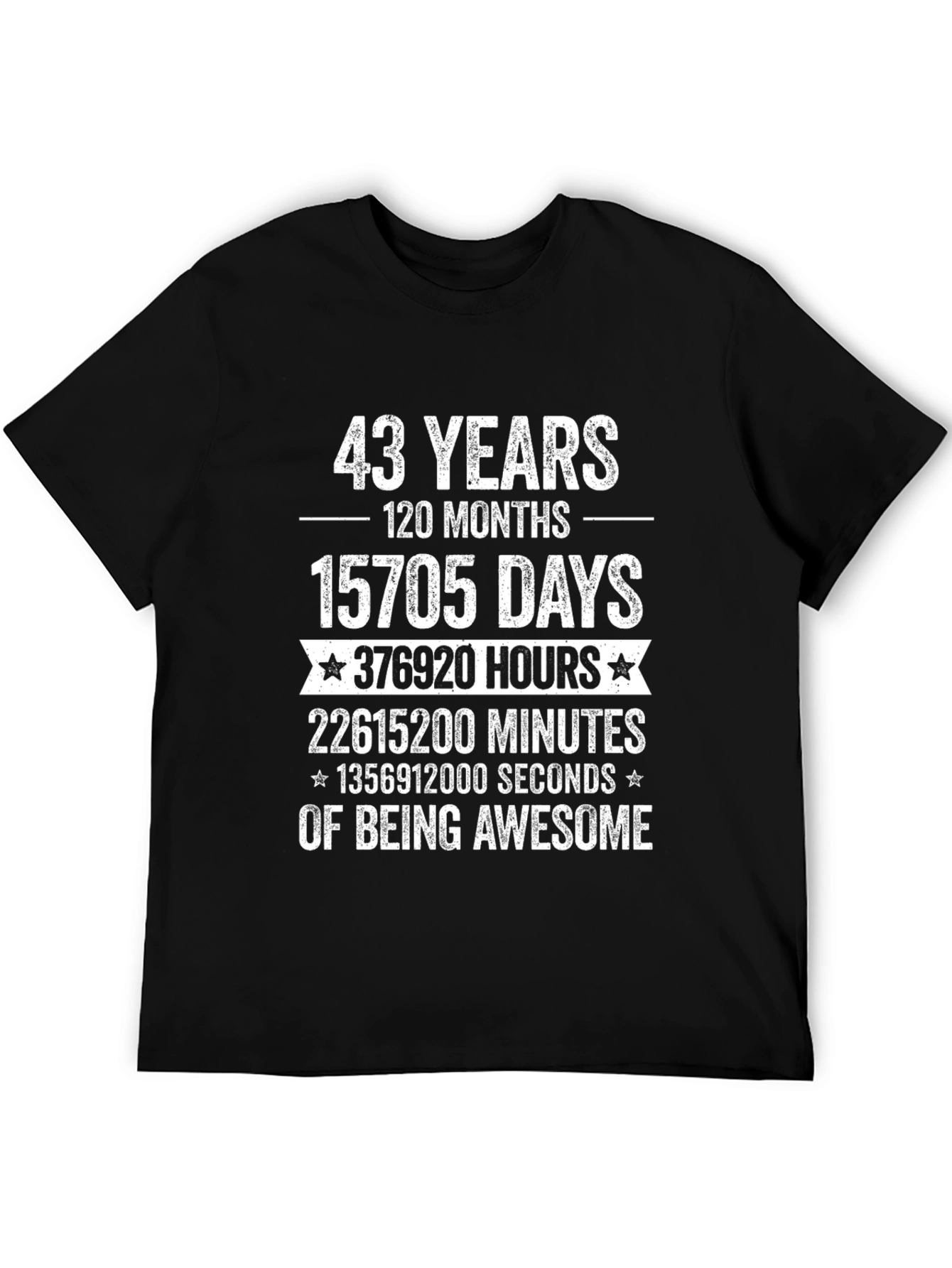 43 Years Awesome T-Shirt - Birthday Gift