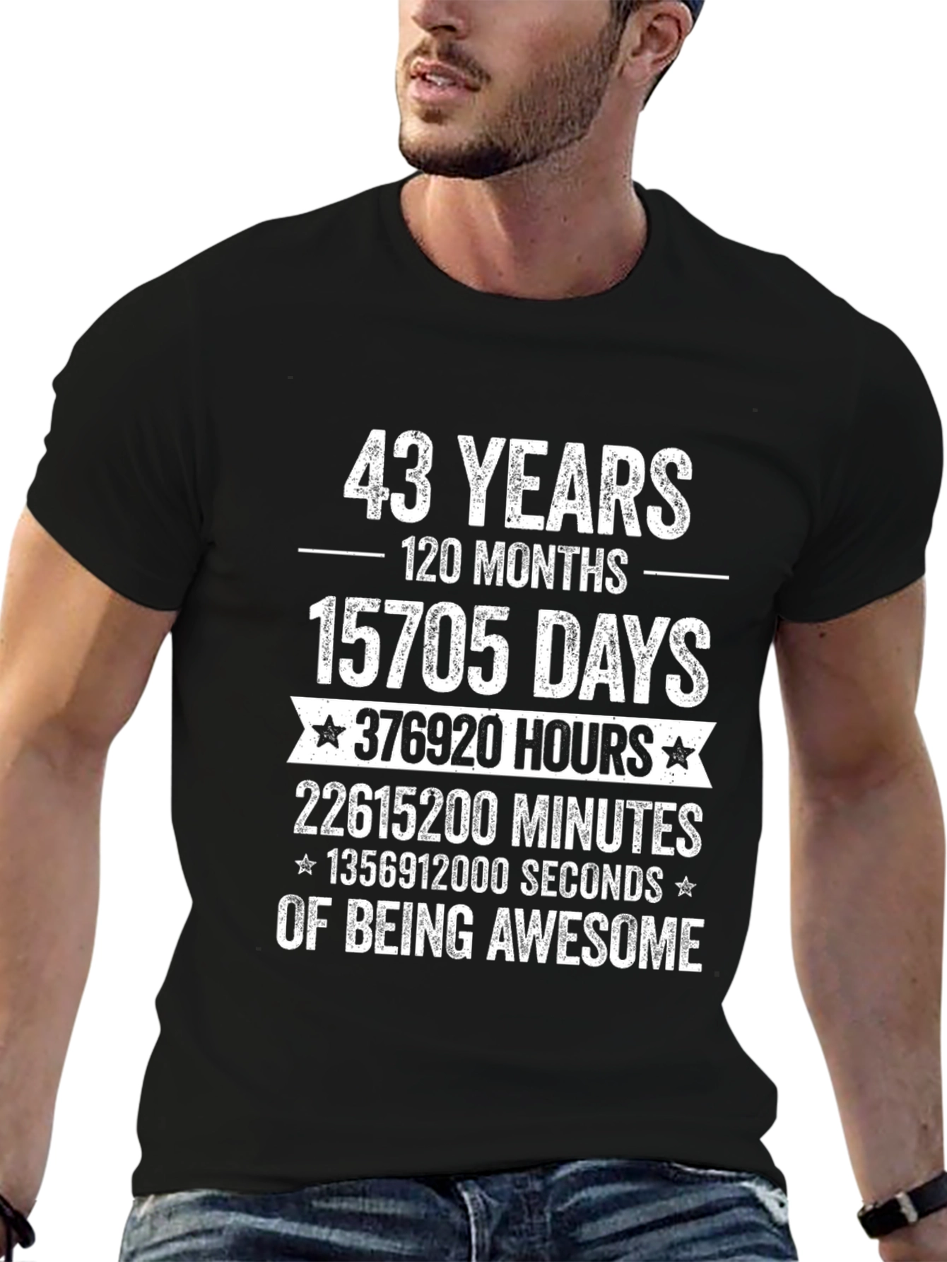 43 Years Awesome T-Shirt - Birthday Gift