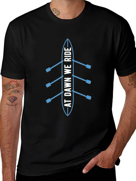 Rowing Team T-Shirt - At Dawn We Ride Black Tee