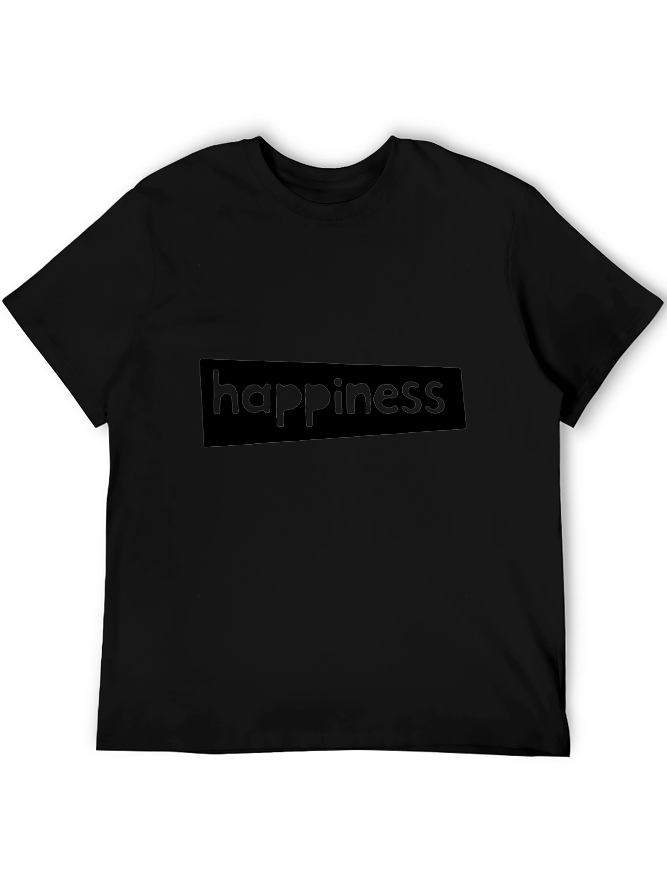 Black Happiness Graphic Tee - Casual Comfort