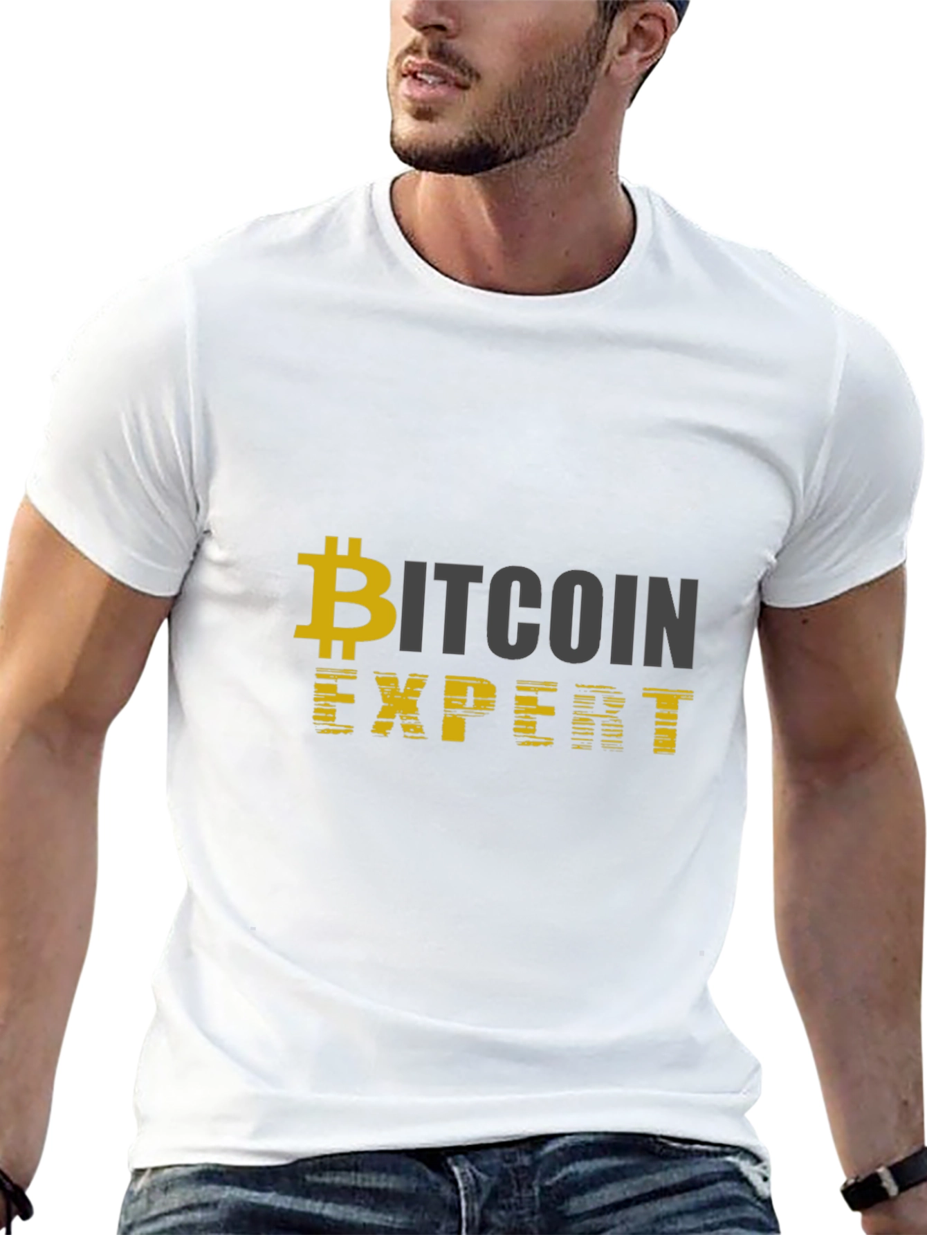 Bitcoin Expert Black T-Shirt Cryptocurrency Design