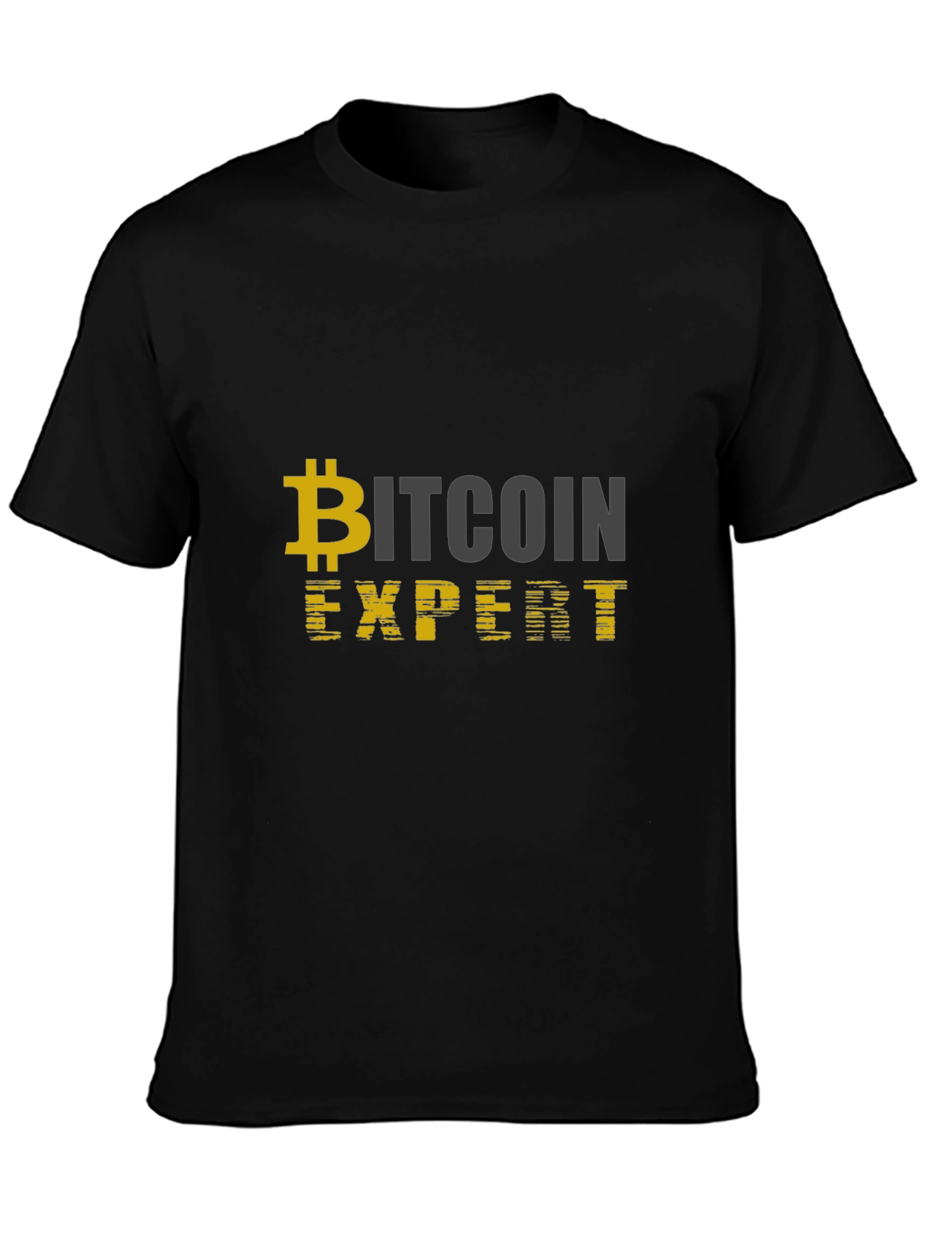 Bitcoin Expert Black T-Shirt Cryptocurrency Design