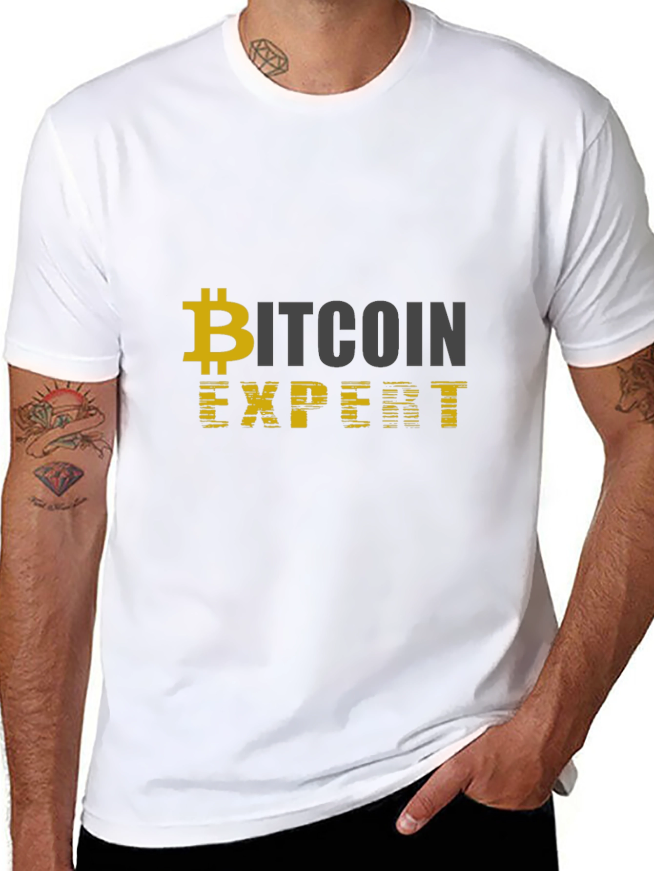 Bitcoin Expert Black T-Shirt Cryptocurrency Design